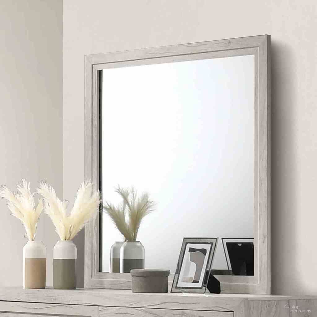 The appearance of Mysen Mirror In White Wash designed by Furniture of America in the modern / contemporary interior design. This white wash piece of furniture was selected by 1StopBedrooms from Mysen Collection to add a touch of cosiness and style into your home. Sku: FM7202WH-M. Material: Melamine.