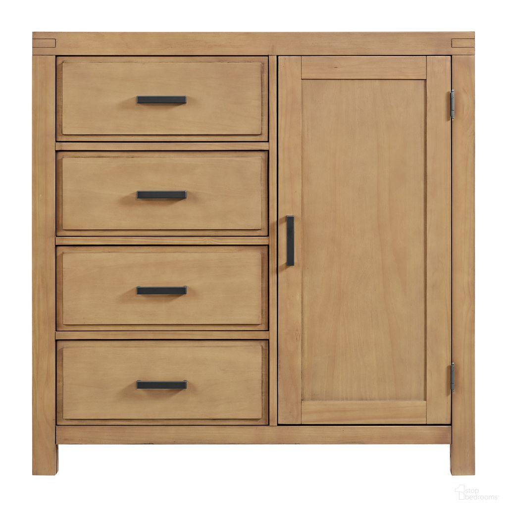 The appearance of Mystic Chifferobe In Honey Wood designed by Soho Baby in the modern / contemporary interior design. This honey piece of furniture  was selected by 1StopBedrooms from Mystic Collection to add a touch of cosiness and style into your home. Sku: 13245810. Material: Wood.