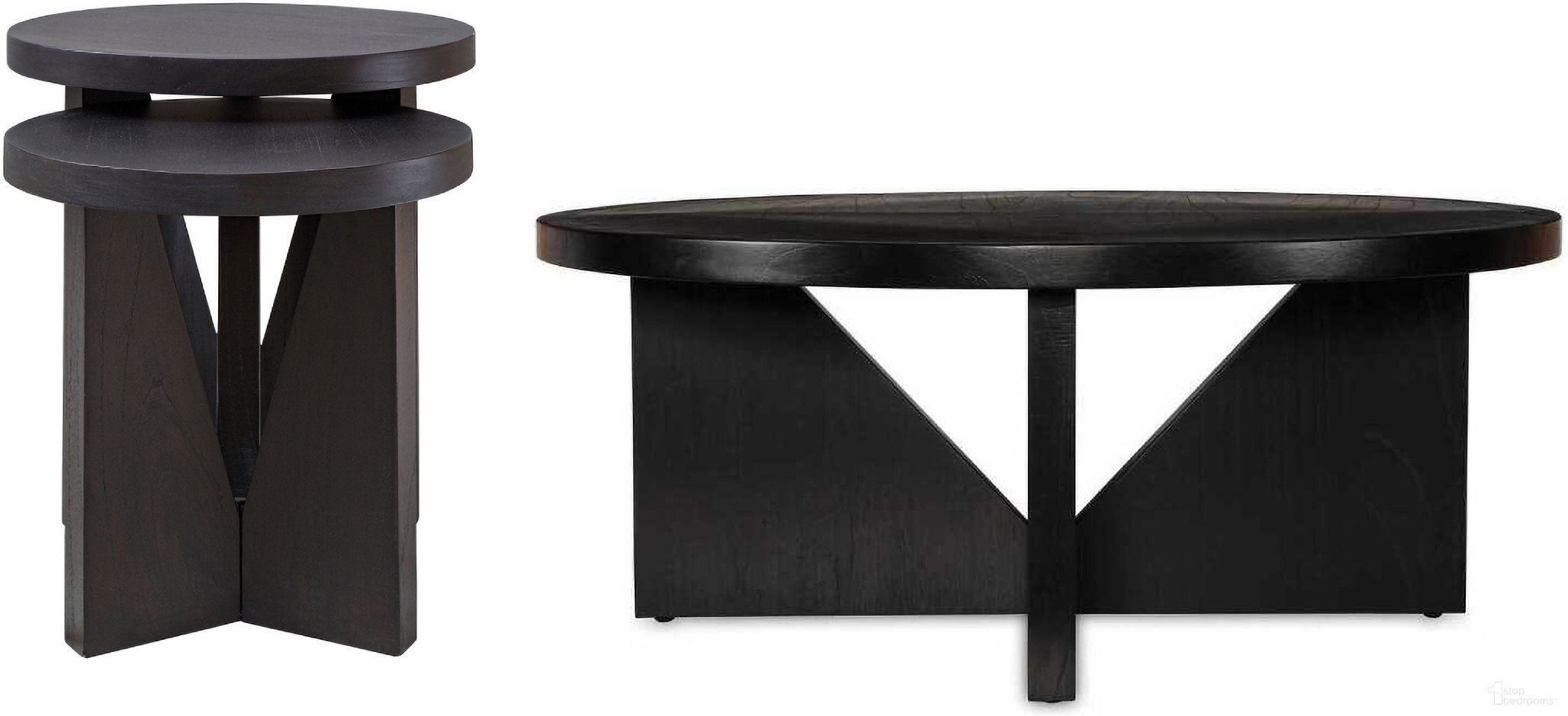 Nadette Occasional Table Set In Black