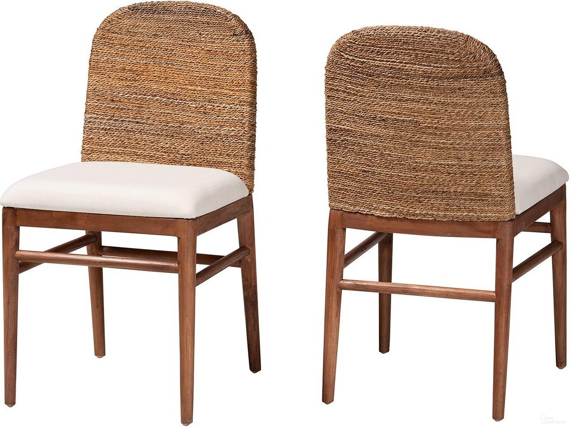 The appearance of Nadim Seagrass and Acacia Wood Dining Chair Set of 2 In Natural designed by Baxton Studio in the bohemian interior design. This white/natural piece of furniture was selected by 1StopBedrooms from Nadim Collection to add a touch of cosiness and style into your home. Sku: New York-Wood/Banana-DC. Material: Wood. Chair Type: Side Chair.