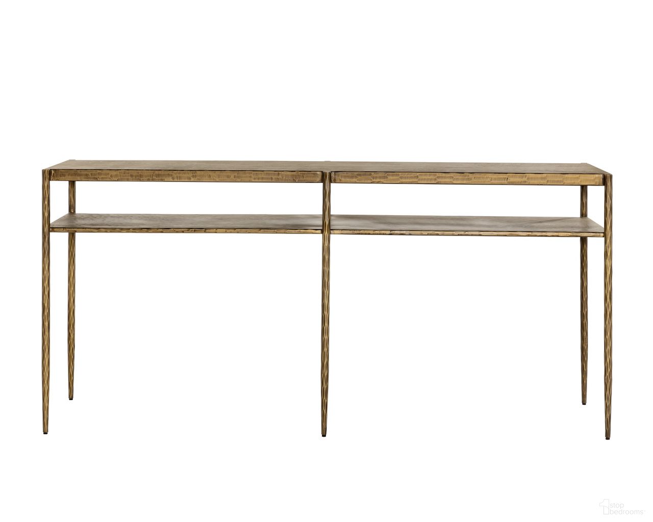 Naini Console Table In Antique Brass and Gold
