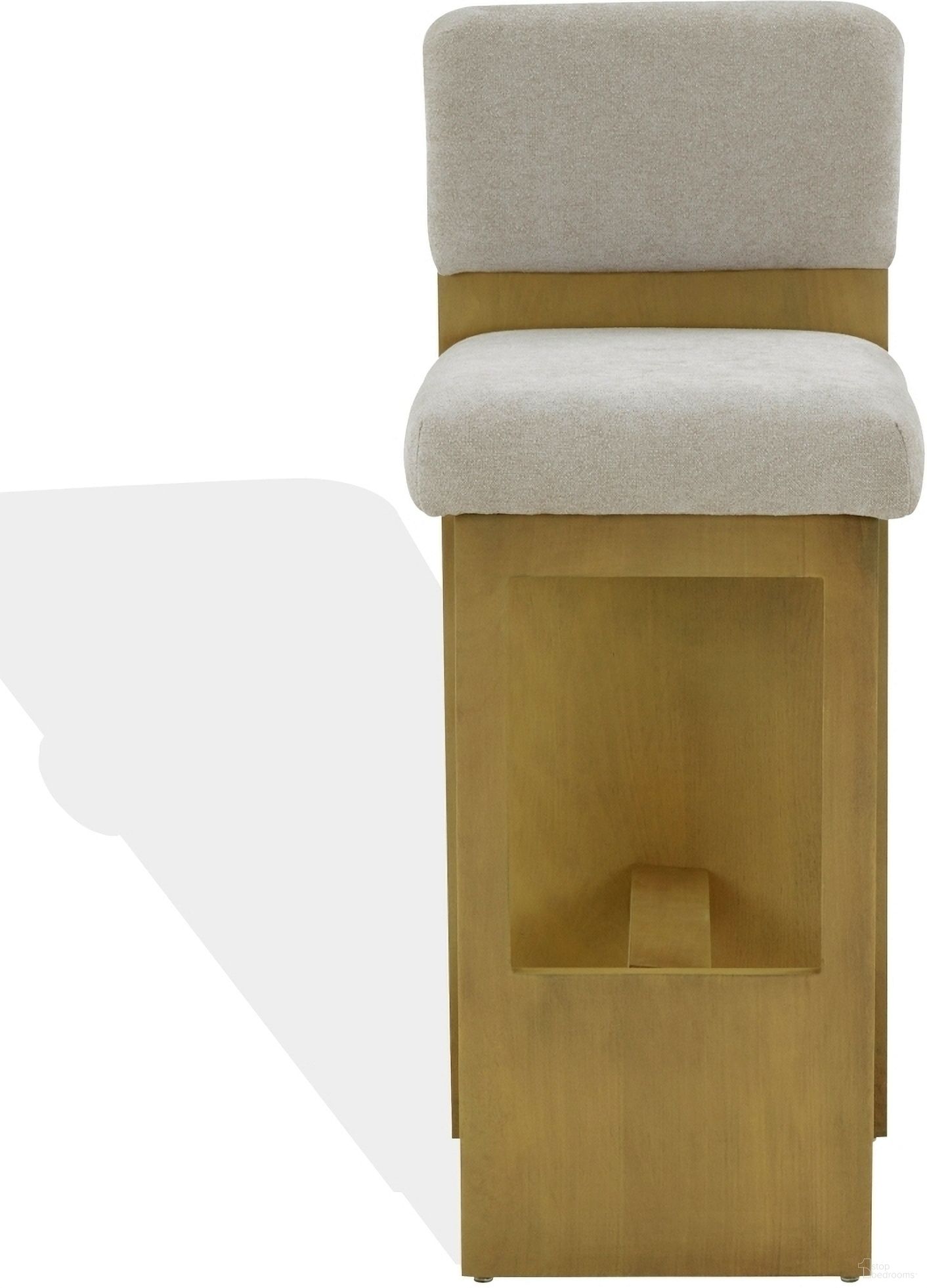 The appearance of Naja Modern Barstool In Taupe and Natural designed by Safavieh Couture in the modern / contemporary interior design. This taupe piece of furniture  was selected by 1StopBedrooms from Naja Collection to add a touch of cosiness and style into your home. Sku: SFV4855A. Material: Wood.