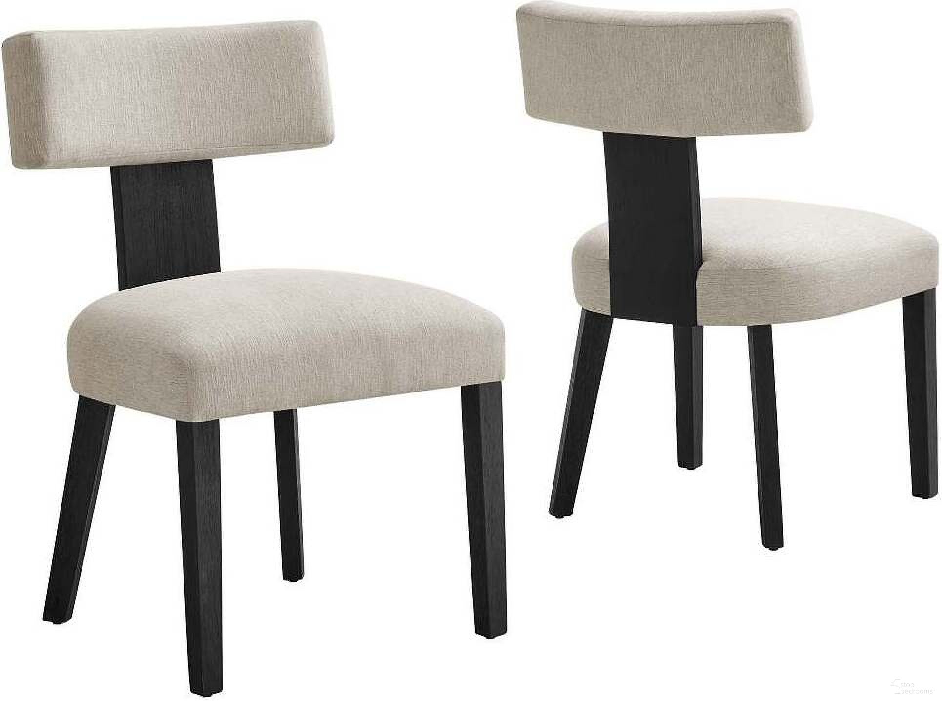 Nalani Dining Chair Set of 2 In Ivory and Black