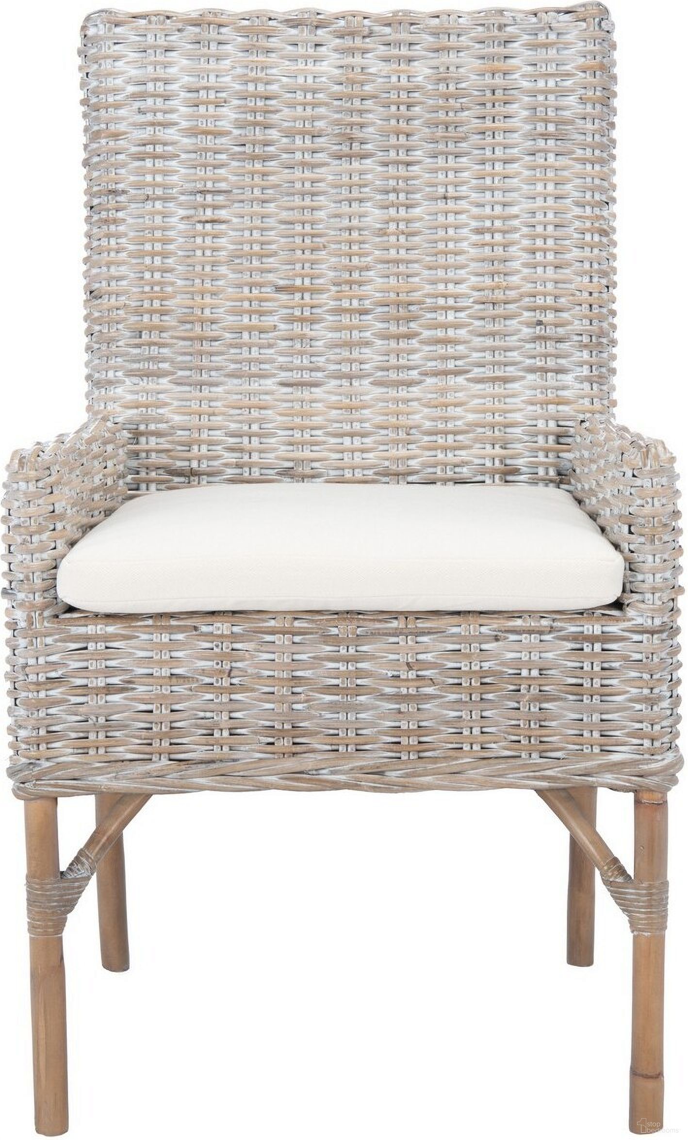 The appearance of Nancy Rattan Accent Chair with Cushion in Grey designed by Safavieh in the modern / contemporary interior design. This grey piece of furniture was selected by 1StopBedrooms from Nancy Collection to add a touch of cosiness and style into your home. Sku: ACH6518A. Material: Rattan.