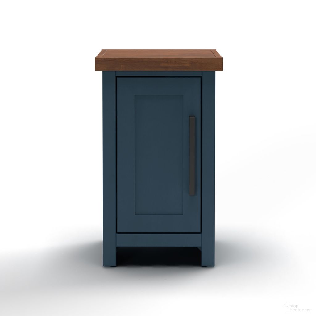 The appearance of Nantucket 14 Inch Chairside Table In Blue Denim and Whiskey designed by Legends Home in the country / farmhouse interior design. This blue denim/whiskey piece of furniture  was selected by 1StopBedrooms from Nantucket Collection to add a touch of cosiness and style into your home. Sku: NT4520E.BWK. Material: Poplar Solid.