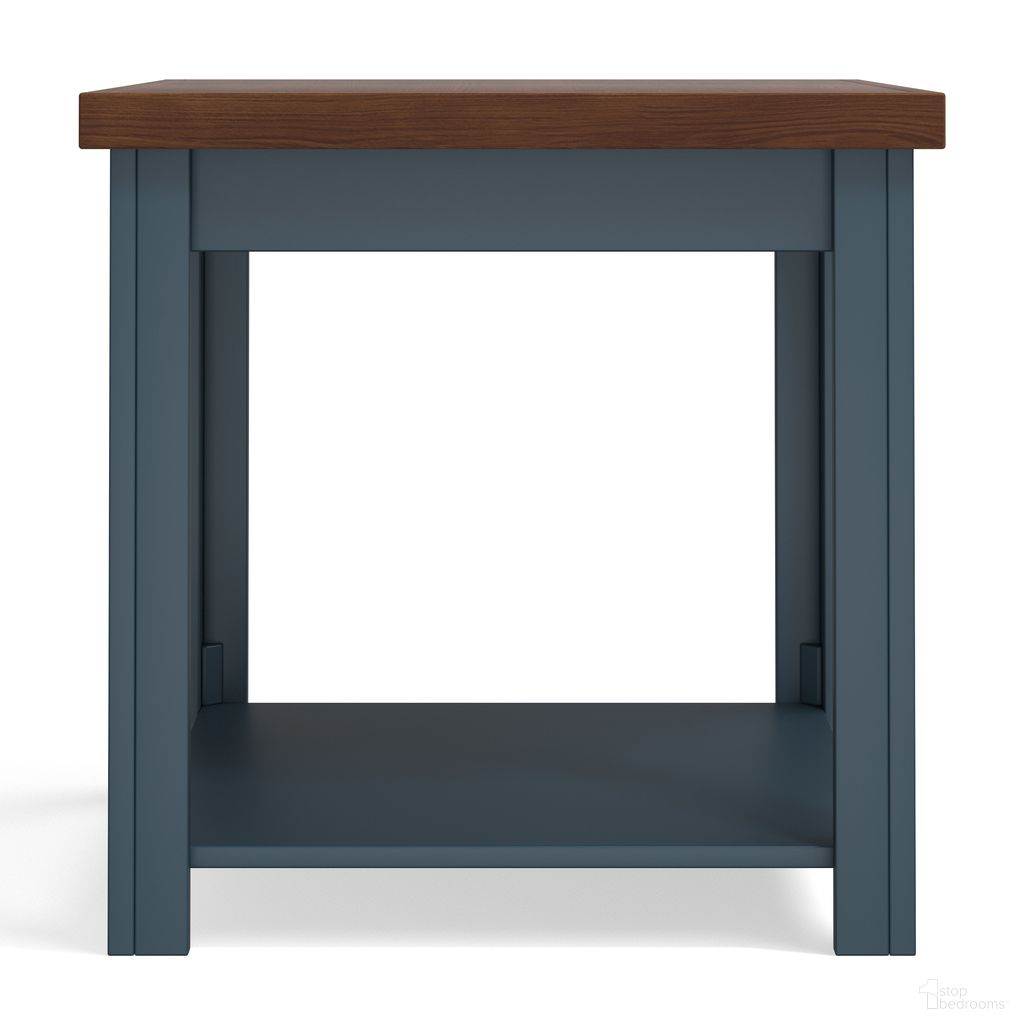 The appearance of Nantucket 24 Inch Side Table In Blue Denim and Whiskey designed by Legends Home in the country / farmhouse interior design. This blue denim/whiskey piece of furniture  was selected by 1StopBedrooms from Nantucket Collection to add a touch of cosiness and style into your home. Sku: NT4110E.BWK. Material: Poplar Solid.