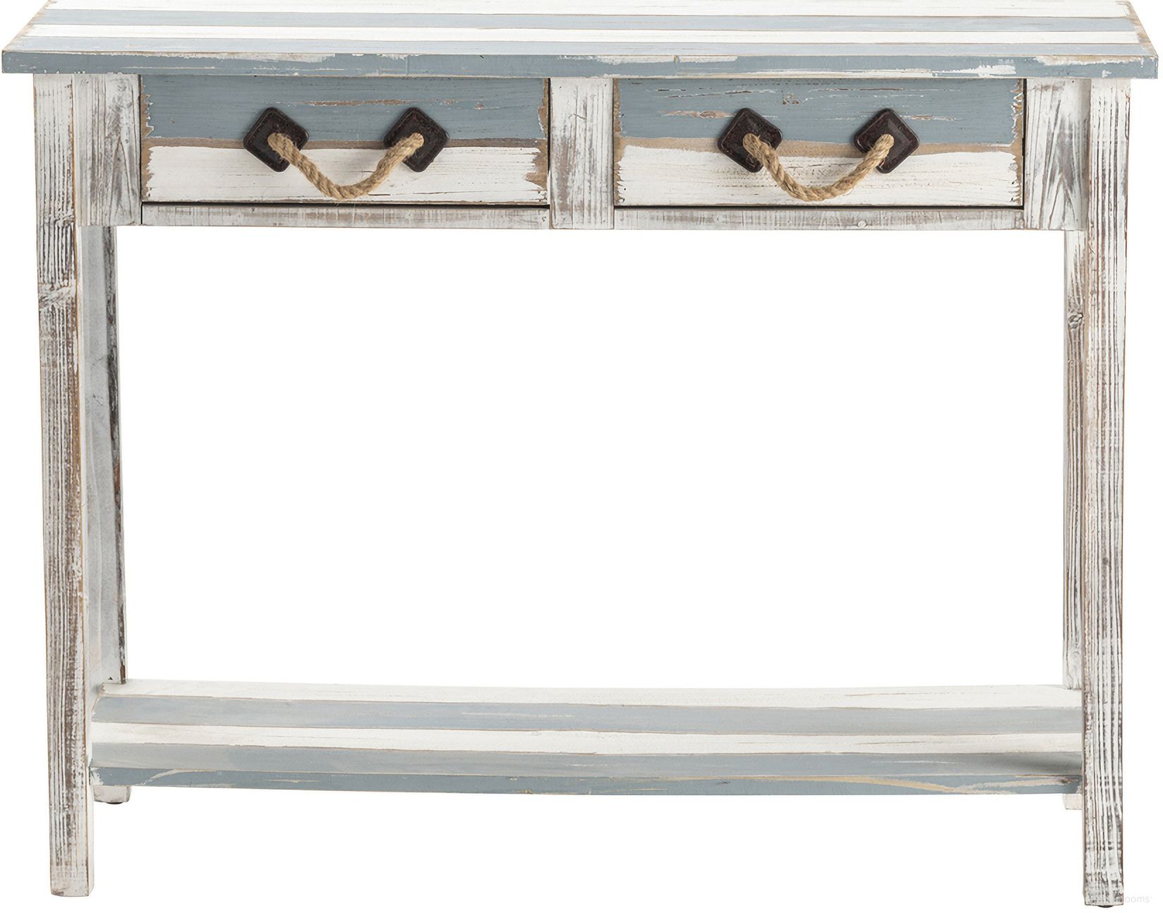 The appearance of Nantucket Console Table In Blue and White designed by Crestview Collection in the coastal interior design. This blue/white piece of furniture was selected by 1StopBedrooms from to add a touch of cosiness and style into your home. Sku: CVFZR696. Material: Solid Wood.