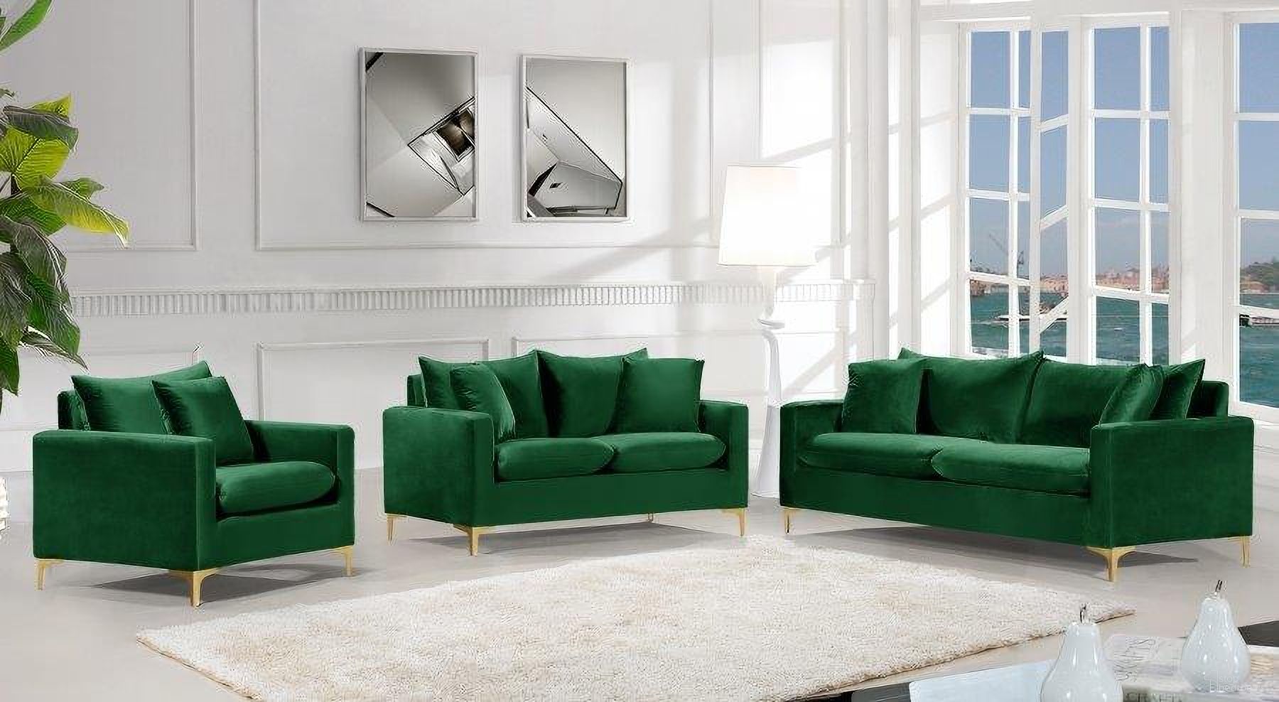 Naomi Living Room Set In Green