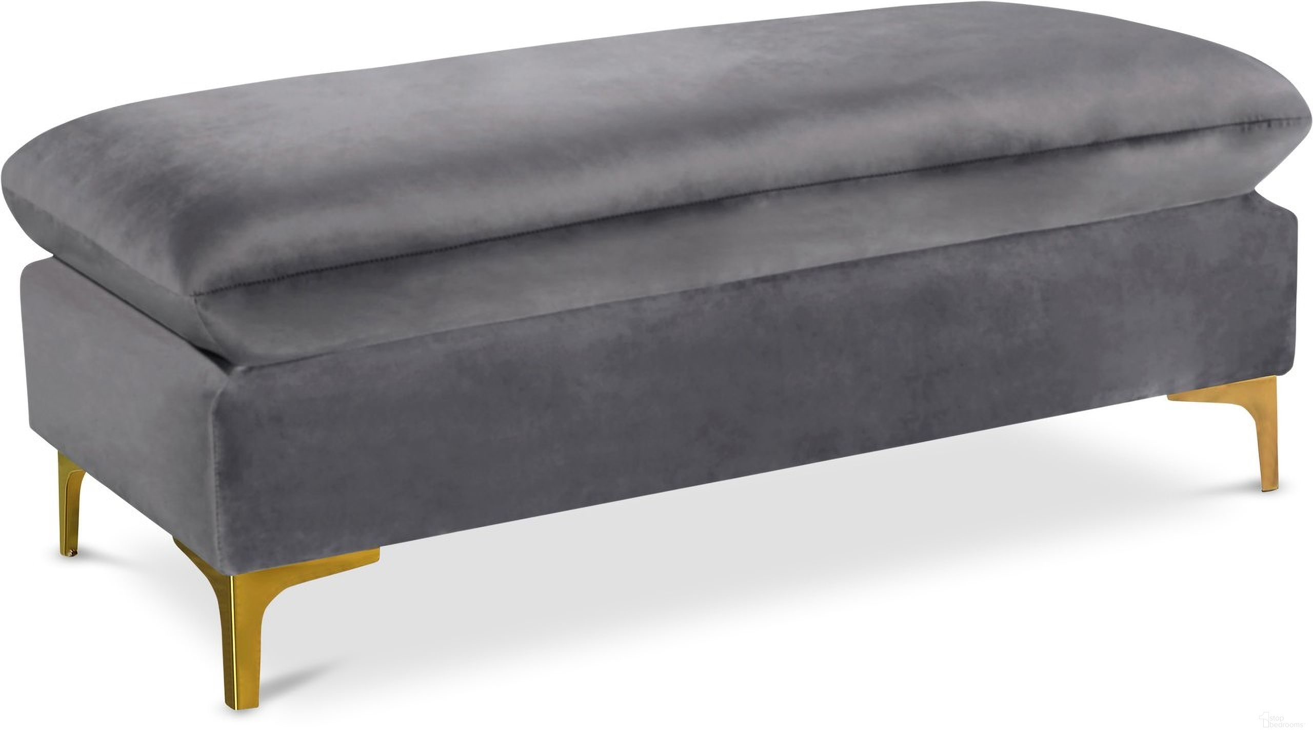 The appearance of Naomi Velvet Ottoman In Grey designed by Meridian in the modern / contemporary interior design. This grey piece of furniture was selected by 1StopBedrooms from Naomi Collection to add a touch of cosiness and style into your home. Sku: 636Grey-Ott. Material: Velvet.