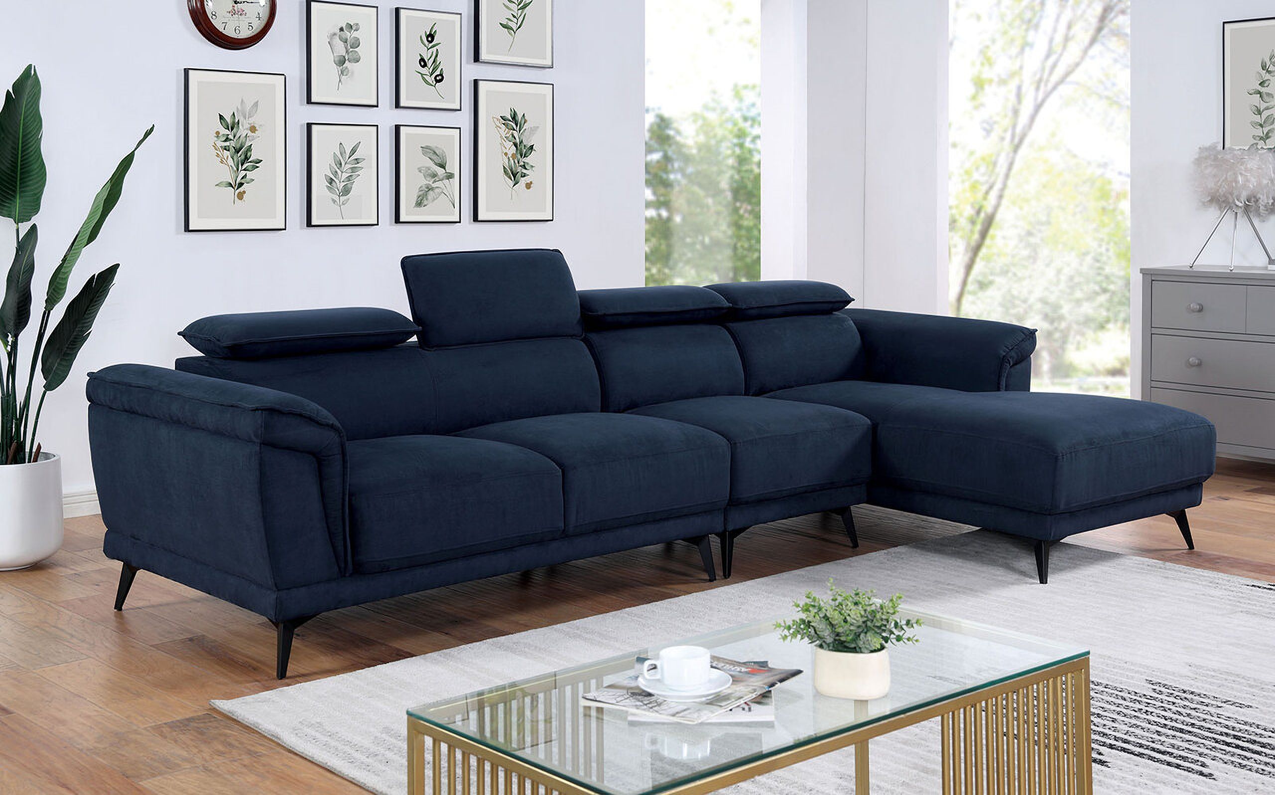The appearance of Napanee Sectional With Armless Chair In Navy designed by Furniture of America in the modern / contemporary interior design. This navy piece of furniture was selected by 1StopBedrooms from Napanee Collection to add a touch of cosiness and style into your home. Sku: CM6254BL-LLV;CM6254BL-RCE;CM6254BL-AC. Material: Wood. Layout: L-Shape.