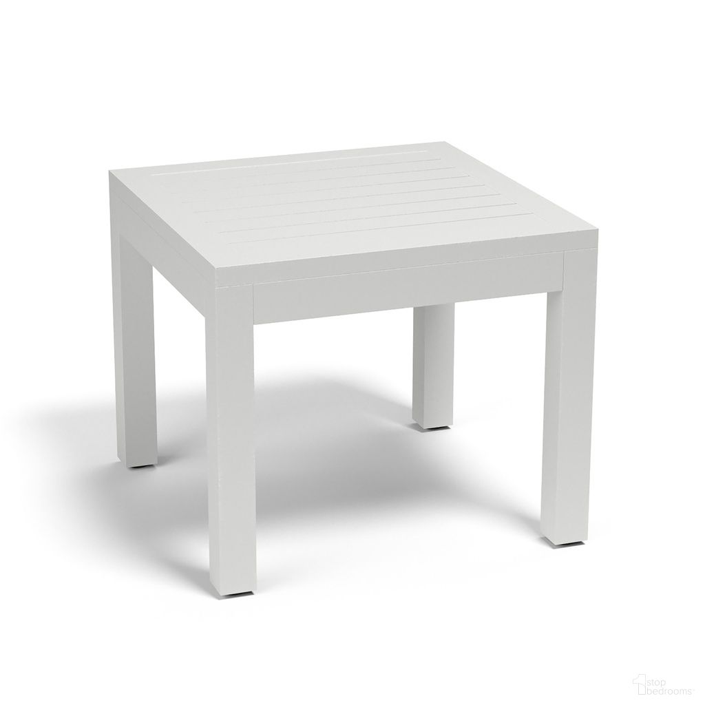 The appearance of Naples End Table in Satin White designed by Sunset West in the modern / contemporary interior design. This satin white piece of furniture  was selected by 1StopBedrooms from Naples Collection to add a touch of cosiness and style into your home. Sku: SW1101-ET. Material: Aluminum.