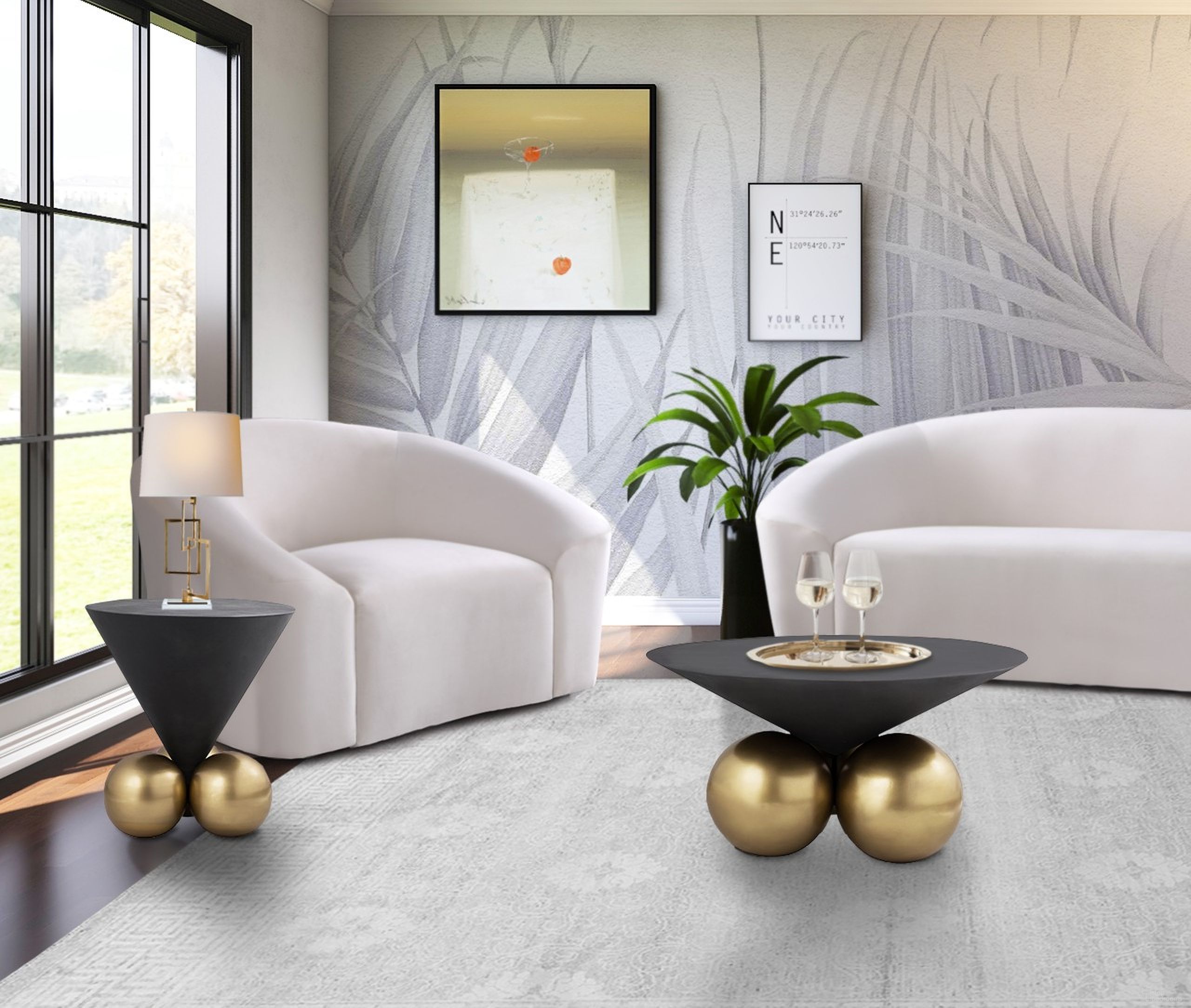 The appearance of Naples Occasional Table Set In Cement designed by Meridian in the modern / contemporary interior design. This cement piece of furniture  was selected by 1StopBedrooms from Naples Collection to add a touch of cosiness and style into your home. Sku: 265-C;265-E. Material: Iron.