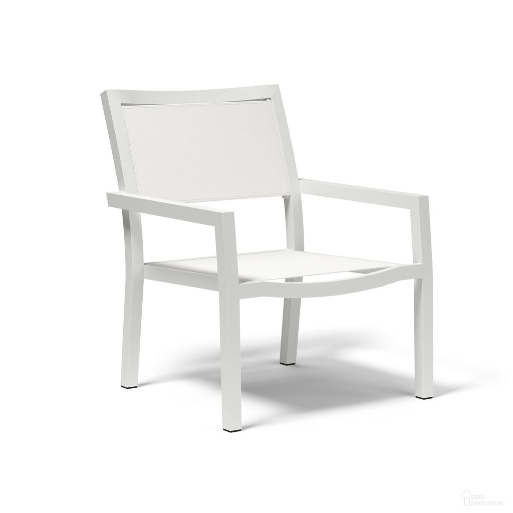 The appearance of Naples Stackable Sling Club Chair in Satin White designed by Sunset West in the modern / contemporary interior design. This satin white piece of furniture  was selected by 1StopBedrooms from Naples Collection to add a touch of cosiness and style into your home. Sku: SW1101-21. Material: Aluminum.