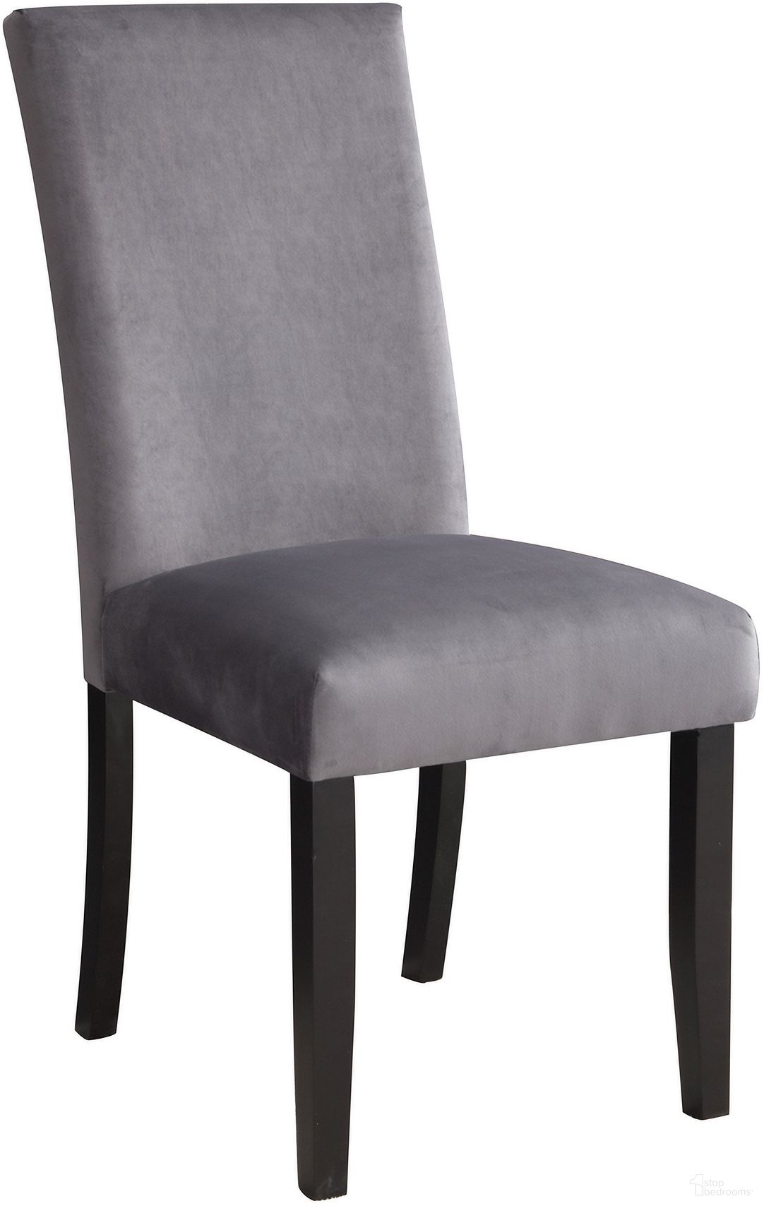 The appearance of Napoli Gray Velvet Side Chair Set of 2 In Black designed by Steve Silver in the interior design. This black piece of furniture was selected by 1StopBedrooms from Napoli Collection to add a touch of cosiness and style into your home. Sku: NL500SG. Material: Rubberwood. Chair Type: Side Chair.