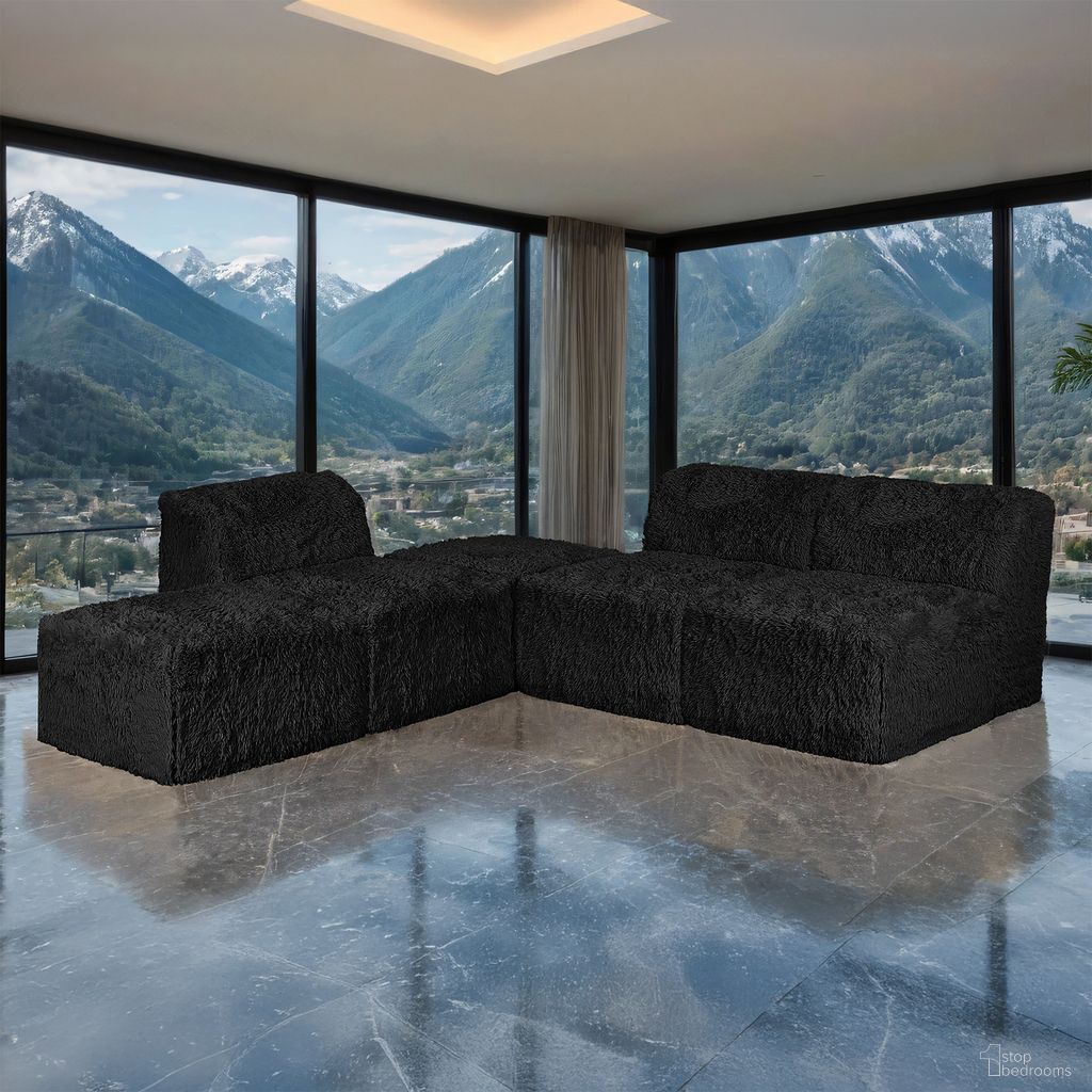 The appearance of Nappi L-Sectional A In Black designed by Furniture of America in the modern / contemporary interior design. This black piece of furniture was selected by 1StopBedrooms from Nappi Collection to add a touch of cosiness and style into your home. Sku: FM62102BK-AC;FM62102BK-AC;FM62102BK-AC;FM62102BK-OT;FM62102BK-OT. Material: Faux Fur.