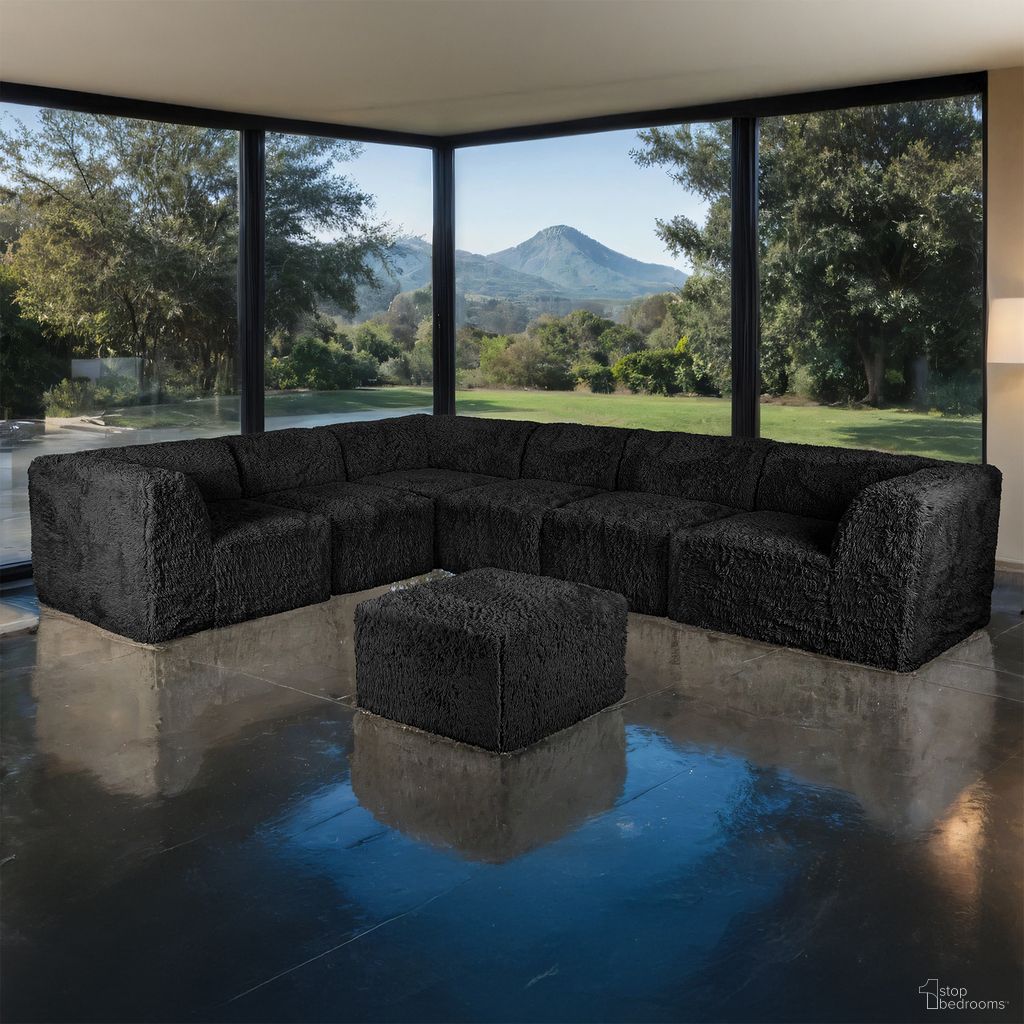 The appearance of Nappi Large L-Sectional with Ottoman In Black designed by Furniture of America in the modern / contemporary interior design. This black piece of furniture was selected by 1StopBedrooms from Nappi Collection to add a touch of cosiness and style into your home. Sku: FM62102BK-AC;FM62102BK-AC;FM62102BK-AC;FM62102BK-CNR;FM62102BK-CNR;FM62102BK-CNR;FM62102BK-OT. Material: Faux Fur.