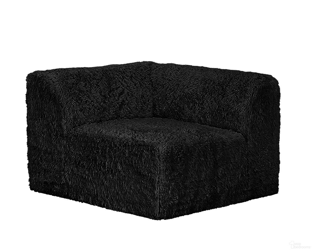 The appearance of Nappi Modular Corner Chair In Black designed by Furniture of America in the modern / contemporary interior design. This black piece of furniture was selected by 1StopBedrooms from Nappi Collection to add a touch of cosiness and style into your home. Sku: FM62102BK-CNR. Material: Faux Fur.