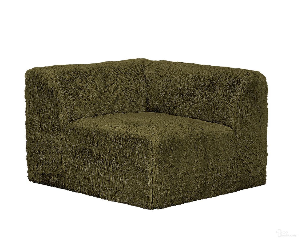 The appearance of Nappi Modular Corner Chair In Olive Green designed by Furniture of America in the modern / contemporary interior design. This olive green piece of furniture was selected by 1StopBedrooms from Nappi Collection to add a touch of cosiness and style into your home. Sku: FM62102GR-CNR. Material: Faux Fur.