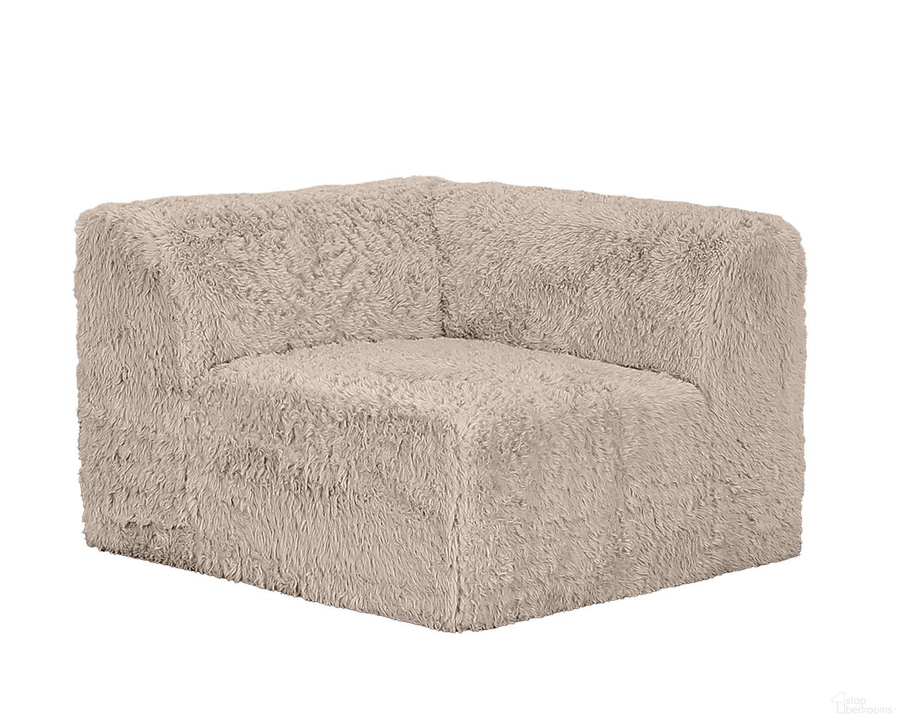The appearance of Nappi Modular Corner Chair In Taupe designed by Furniture of America in the modern / contemporary interior design. This taupe piece of furniture  was selected by 1StopBedrooms from Nappi Collection to add a touch of cosiness and style into your home. Sku: FM62102TP-CNR. Material: Faux Fur.