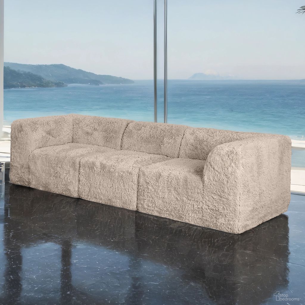 The appearance of Nappi Sofa In Taupe designed by Furniture of America in the modern / contemporary interior design. This taupe piece of furniture was selected by 1StopBedrooms from Nappi Collection to add a touch of cosiness and style into your home. Sku: FM62102TP-AC;FM62102TP-CNR;FM62102TP-CNR. Material: Faux Fur.