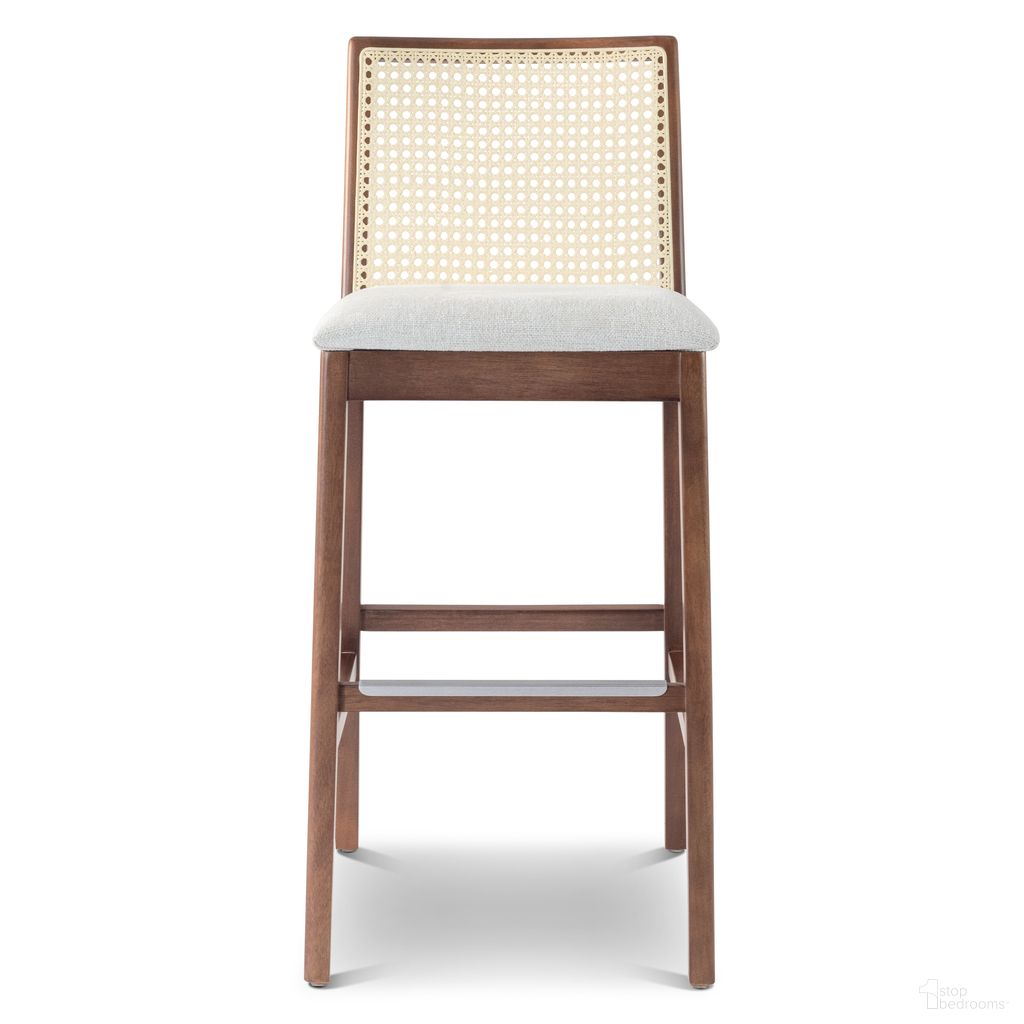 The appearance of Nardia Bar Stool In Harvest Natural And Nogal designed by Urbia in the modern / contemporary interior design. This harvest natural/nogal piece of furniture  was selected by 1StopBedrooms from Modern Brazilian Collection to add a touch of cosiness and style into your home. Sku: BSM-218297-14. Material: Wood.