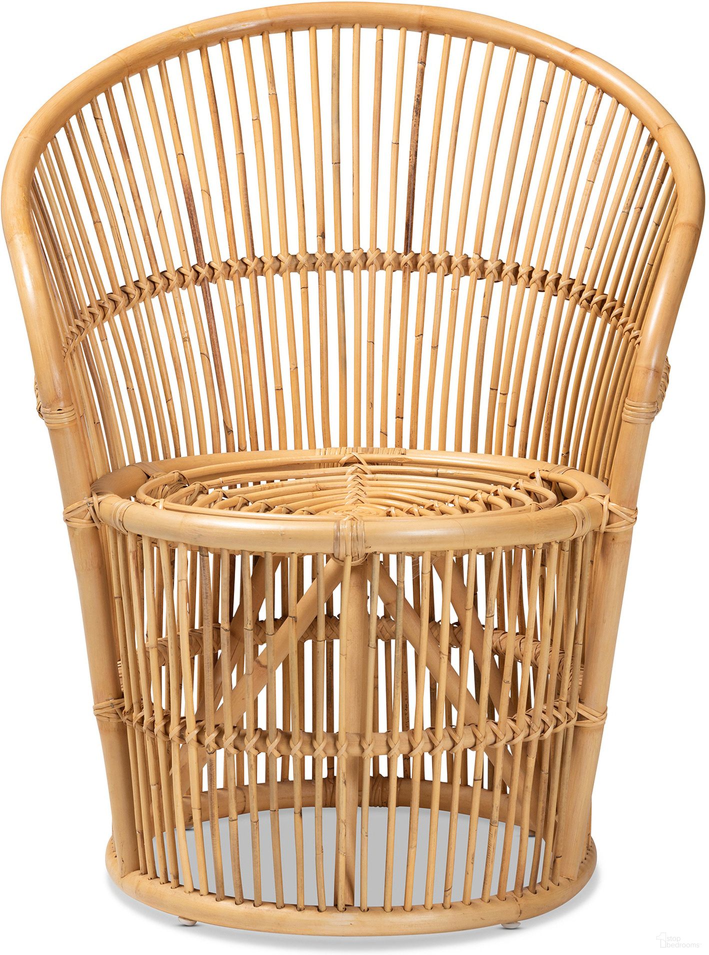 The appearance of Narva Rattan Accent Chair In Natural Brown designed by Baxton Studio in the bohemian interior design. This natural brown piece of furniture  was selected by 1StopBedrooms from Narva Collection to add a touch of cosiness and style into your home. Sku: Narva-Rattan-CC. Material: Natural Rattan.