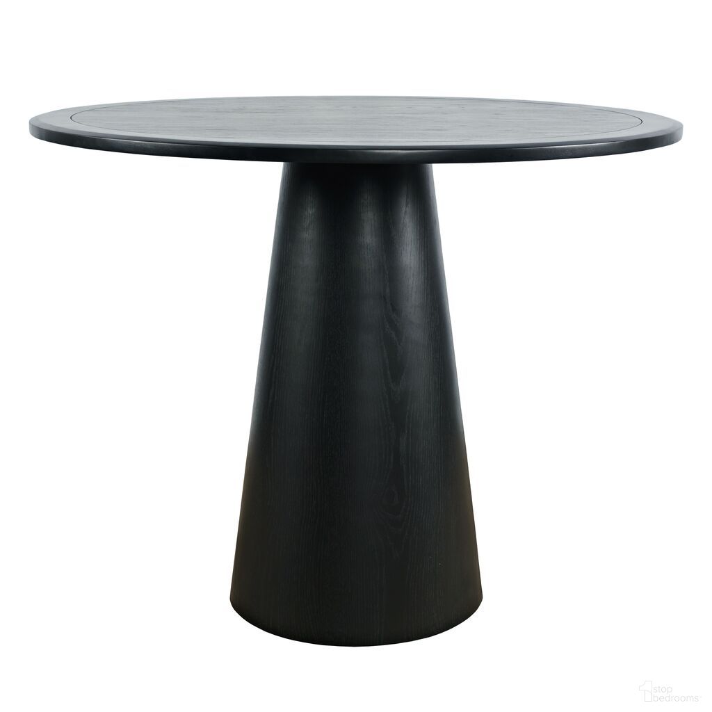 Nash 45 Inch Round Pedestal Counter Height Dining Table In Black