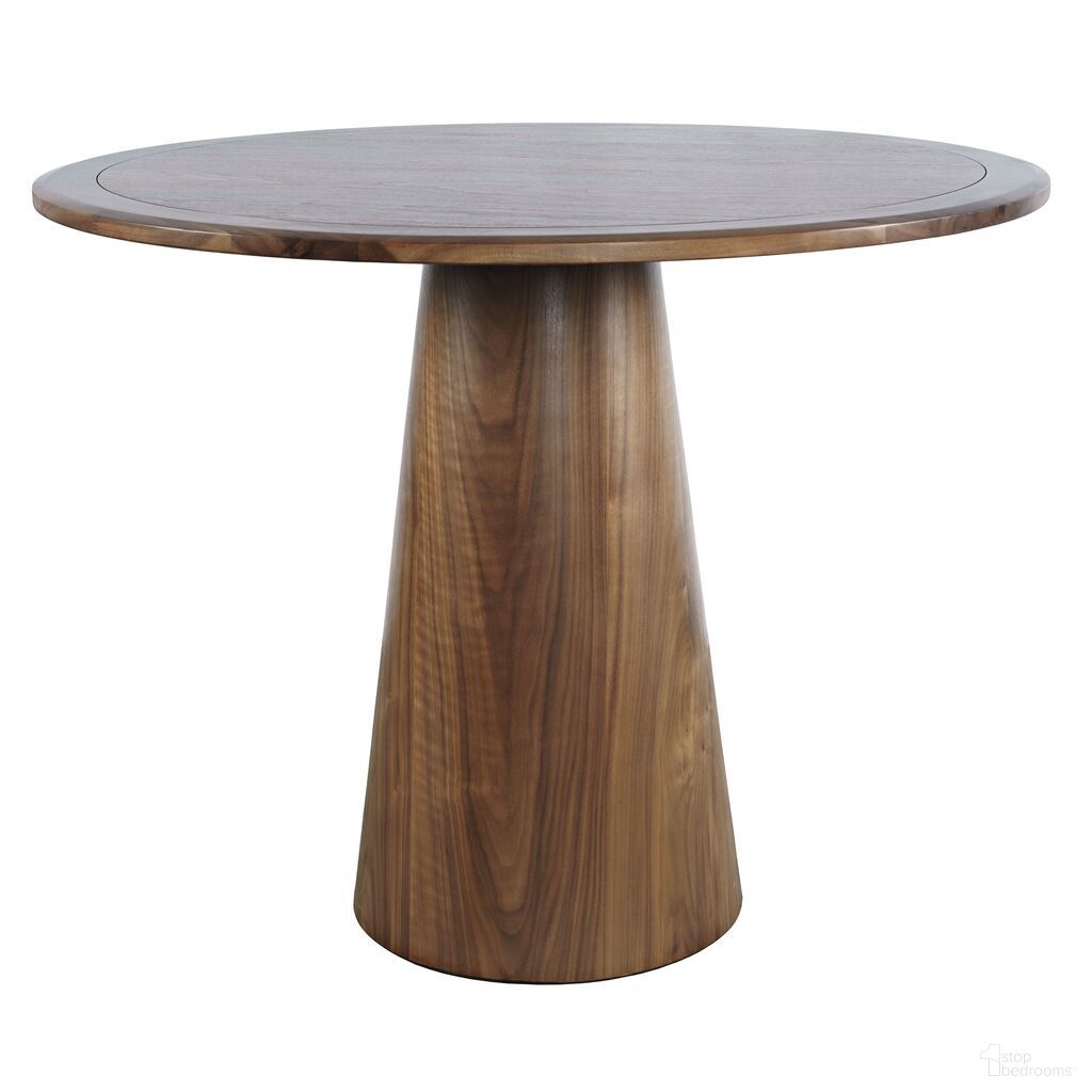 Nash 45 Inch Round Pedestal Counter Height Dining Table In Walnut