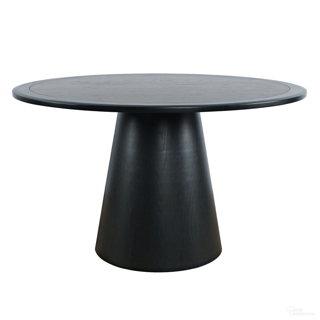 Nash 50 Inch Round Pedestal Dining Table In Black