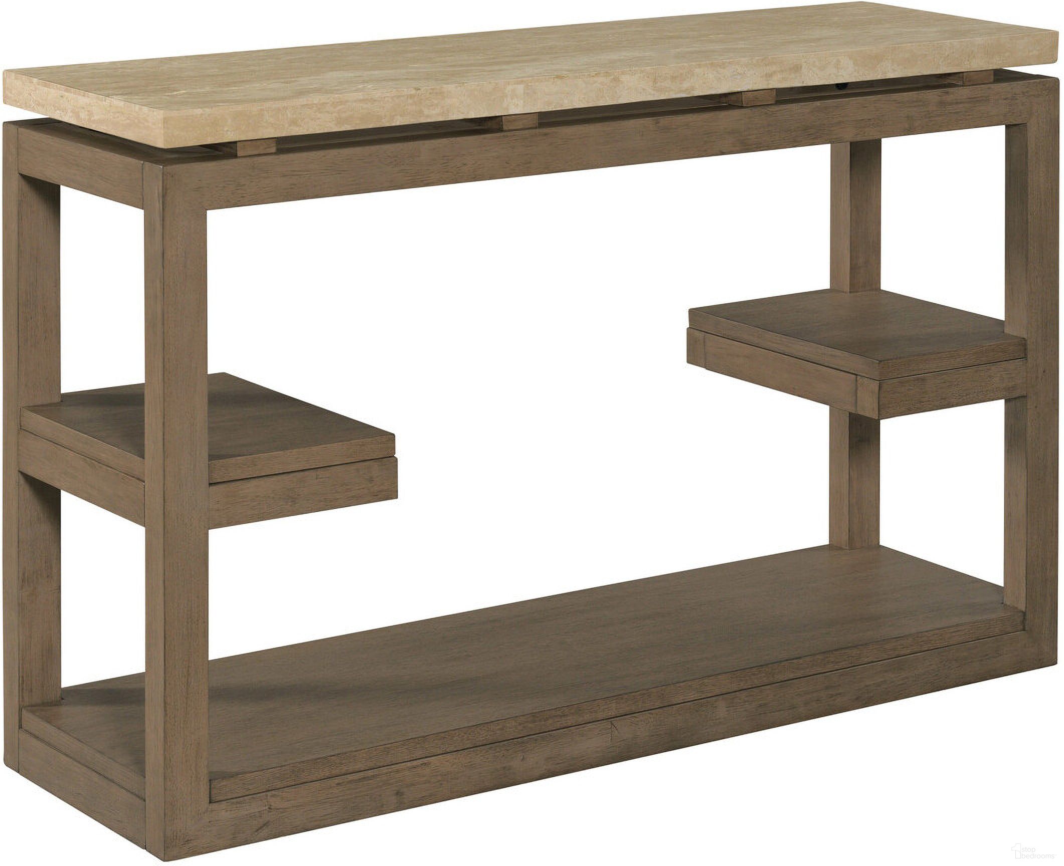 The appearance of Nash Sofa Table Console In Warm Coffee designed by Hammary in the modern / contemporary interior design. This warm coffee piece of furniture  was selected by 1StopBedrooms from Nash Collection to add a touch of cosiness and style into your home. Sku: 208-925. Material: Wood.