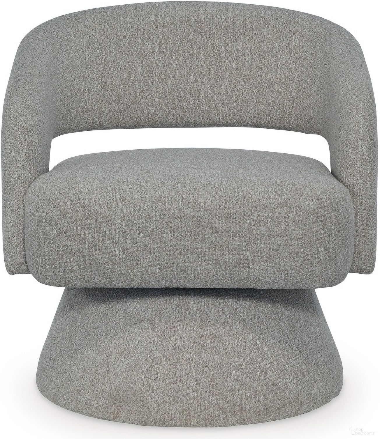 The appearance of Nashkins Swivel Accent Chair In Pebble designed by Signature Design by Ashley in the modern / contemporary interior design. This pebble piece of furniture was selected by 1StopBedrooms from Nashkins Collection to add a touch of cosiness and style into your home. Sku: A3000757. Material: Boucle.