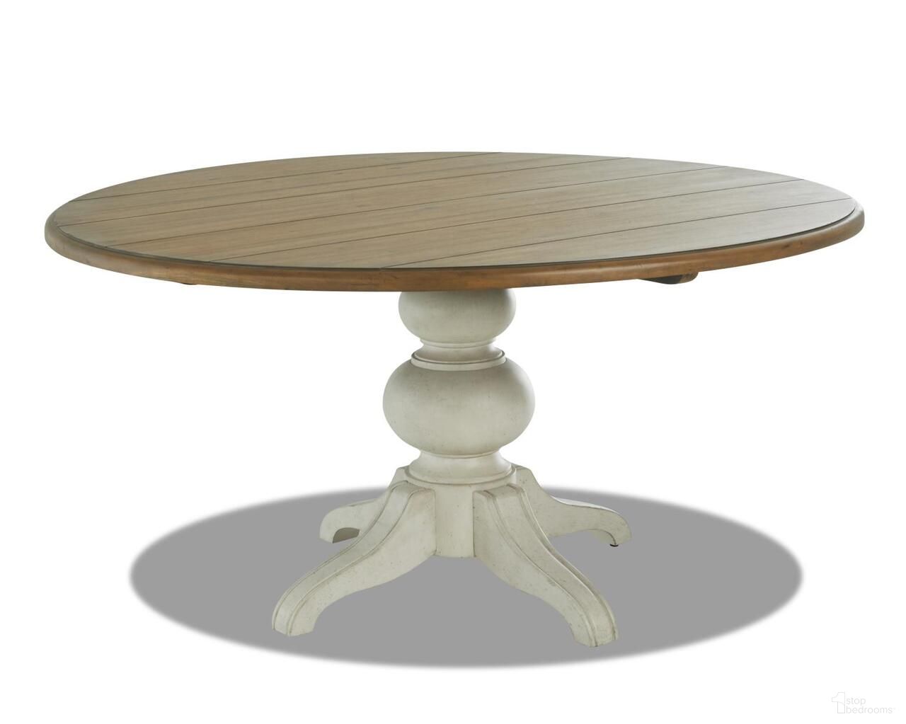 The appearance of Nashville In The Round Complete Dining Table In Cloud designed by Legacy Classic in the country / farmhouse interior design. This cloud piece of furniture was selected by 1StopBedrooms from Nashville Collection to add a touch of cosiness and style into your home. Sku: TY749-030T;TY749-030B. Table Base Style: Pedestal. Table Top Shape: Round. Size: 60". Material: Acacia.