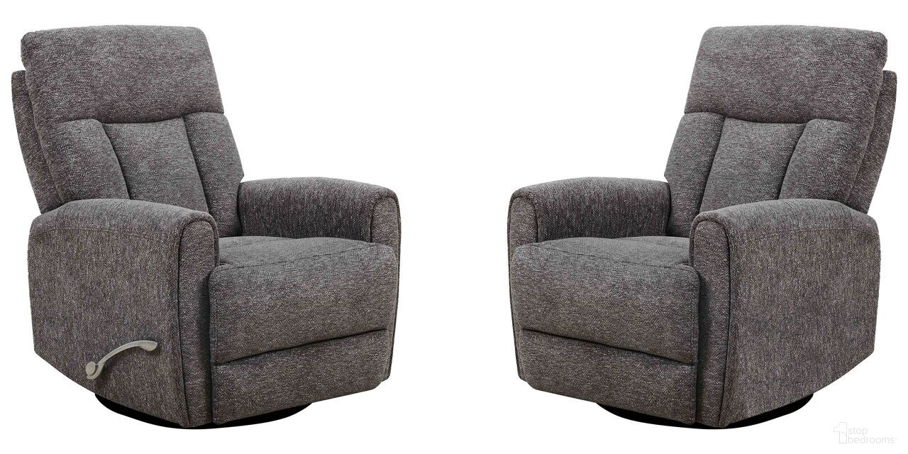 Natalia Manual Swivel Glider Recliner Set of 2 In Nightfall