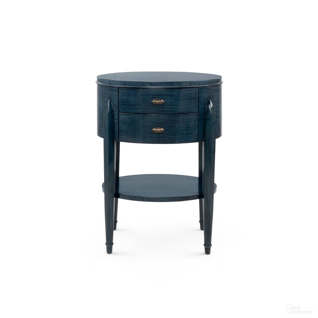The appearance of Natalie 2-Drawer End Table In Dusky Ocean designed by Villa & House in the transitional interior design. This dusky ocean piece of furniture was selected by 1StopBedrooms from Natalie Collection to add a touch of cosiness and style into your home. Sku: NTL-120-218-804. Material: Wood.