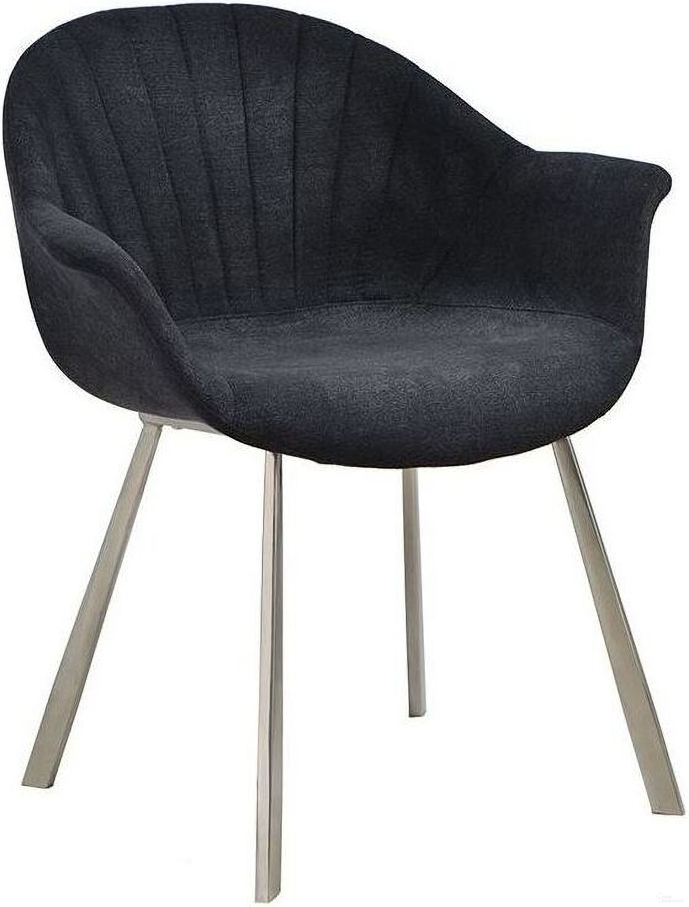 Natalie Arm Chair Set Of 2 In Charcoal Grey