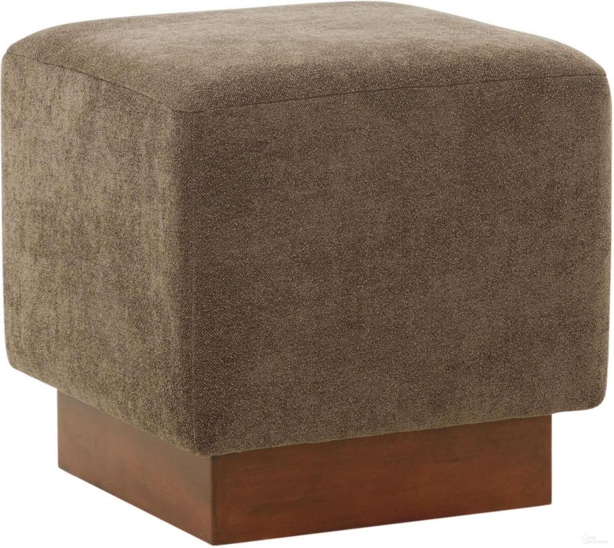 Natalya Square Ottoman In Walnut and Dark Brown