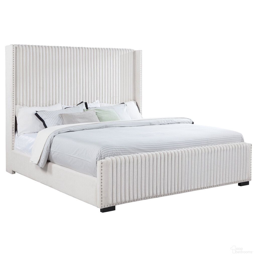 The appearance of Natasha 65 Inch Upholstered California King Bed In Cream designed by Coaster in the modern / contemporary interior design. This cream piece of furniture was selected by 1StopBedrooms from Natasha Collection to add a touch of cosiness and style into your home. Sku: 306051KW. Material: Polyester. Bed Size: California King. Bed Type: Upholstered Bed.