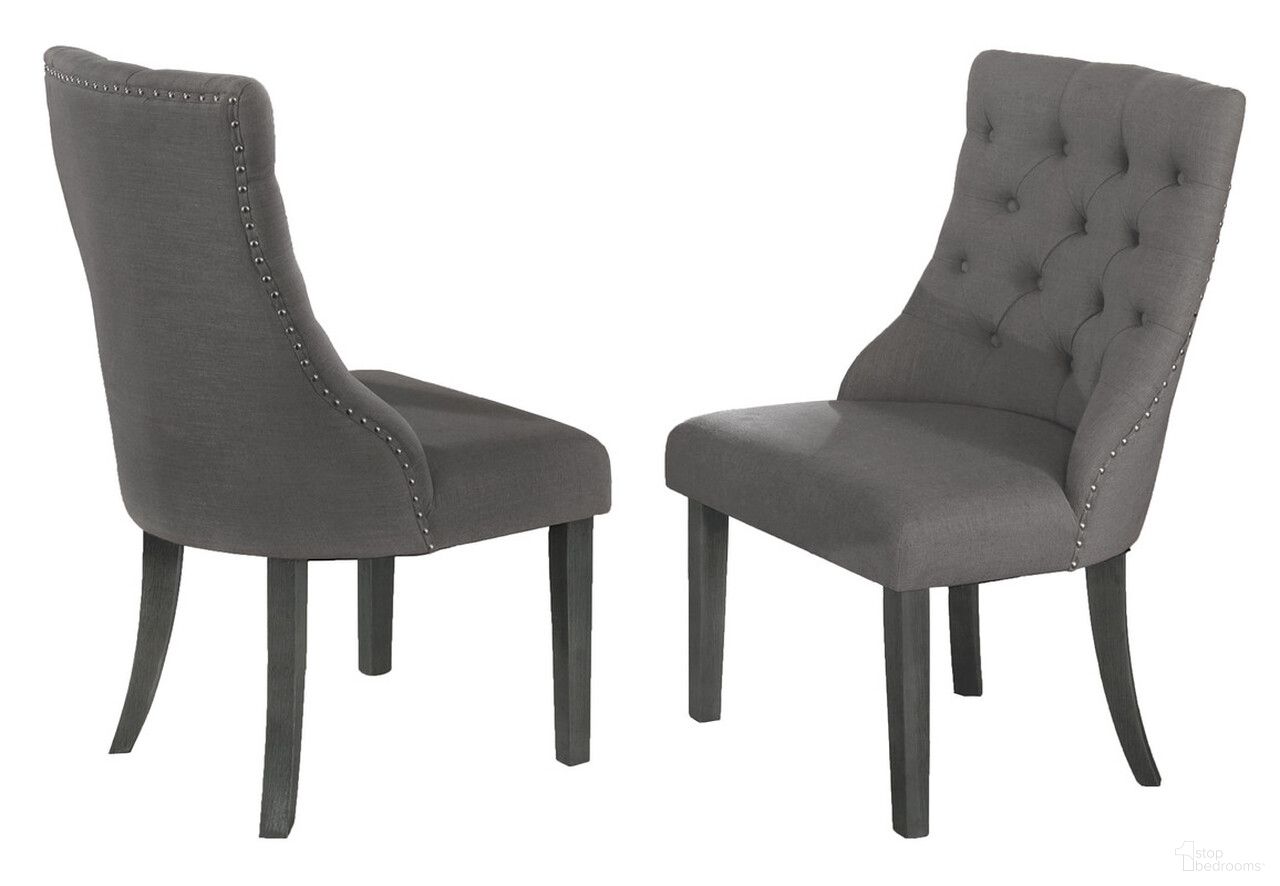 The appearance of Natasha Dining Chairs Set of 2 with Tufted Seats In Dark Gray Linen Fabric designed by Best Quality Furniture in the traditional interior design. This dark gray piece of furniture was selected by 1StopBedrooms from Natasha Collection to add a touch of cosiness and style into your home. Sku: D81-SC2. Material: Linen. Chair Type: Side Chair.