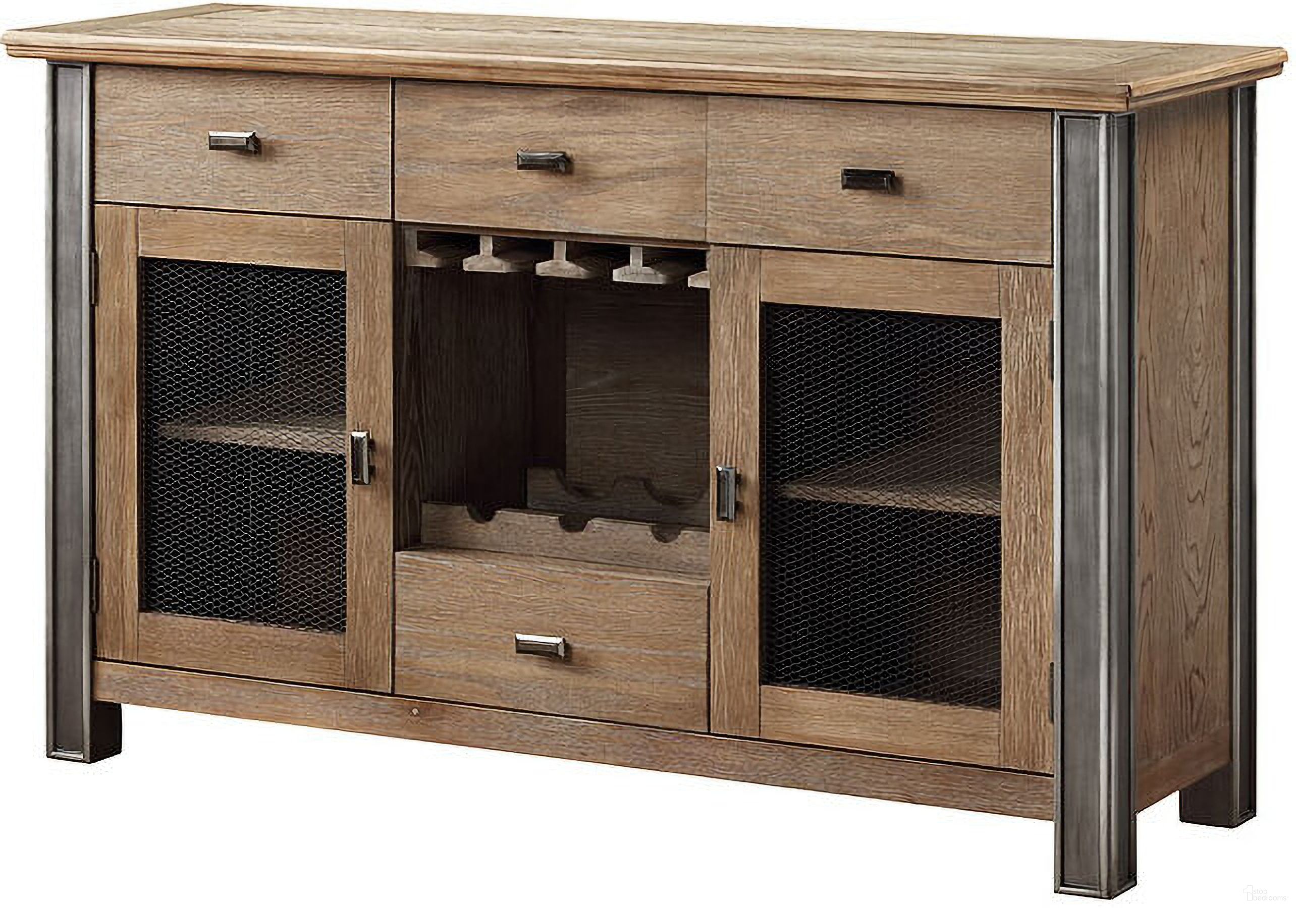 The appearance of Nathaniel Server designed by ACME in the transitional interior design. This maple piece of furniture  was selected by 1StopBedrooms from Nathaniel Collection to add a touch of cosiness and style into your home. Sku: 62335. Material: Wood.