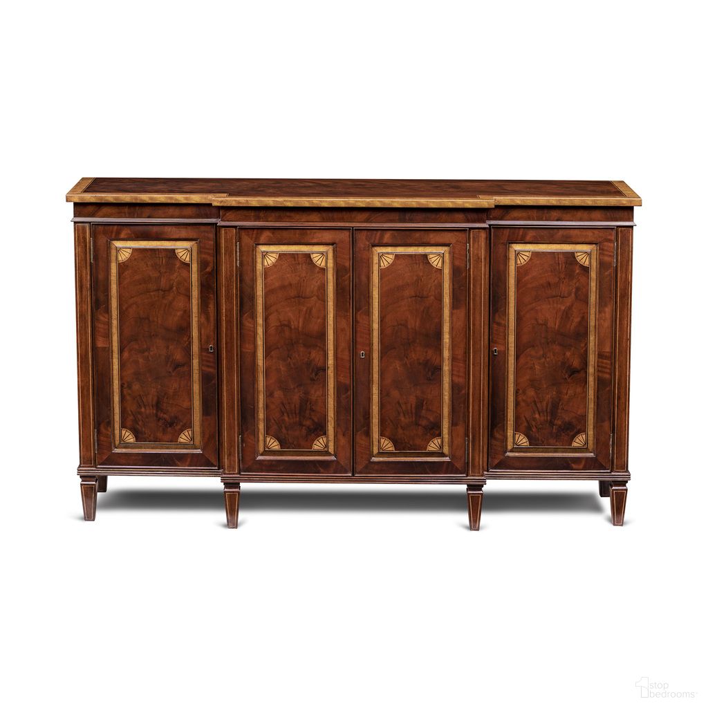 The appearance of Nathaniel Sideboard In Mahogany designed by Maitland-Smith in the modern / contemporary interior design. This mahogany piece of furniture was selected by 1StopBedrooms from Maitland Smith Collection to add a touch of cosiness and style into your home. Sku: 89-1105. Material: Mahogany.