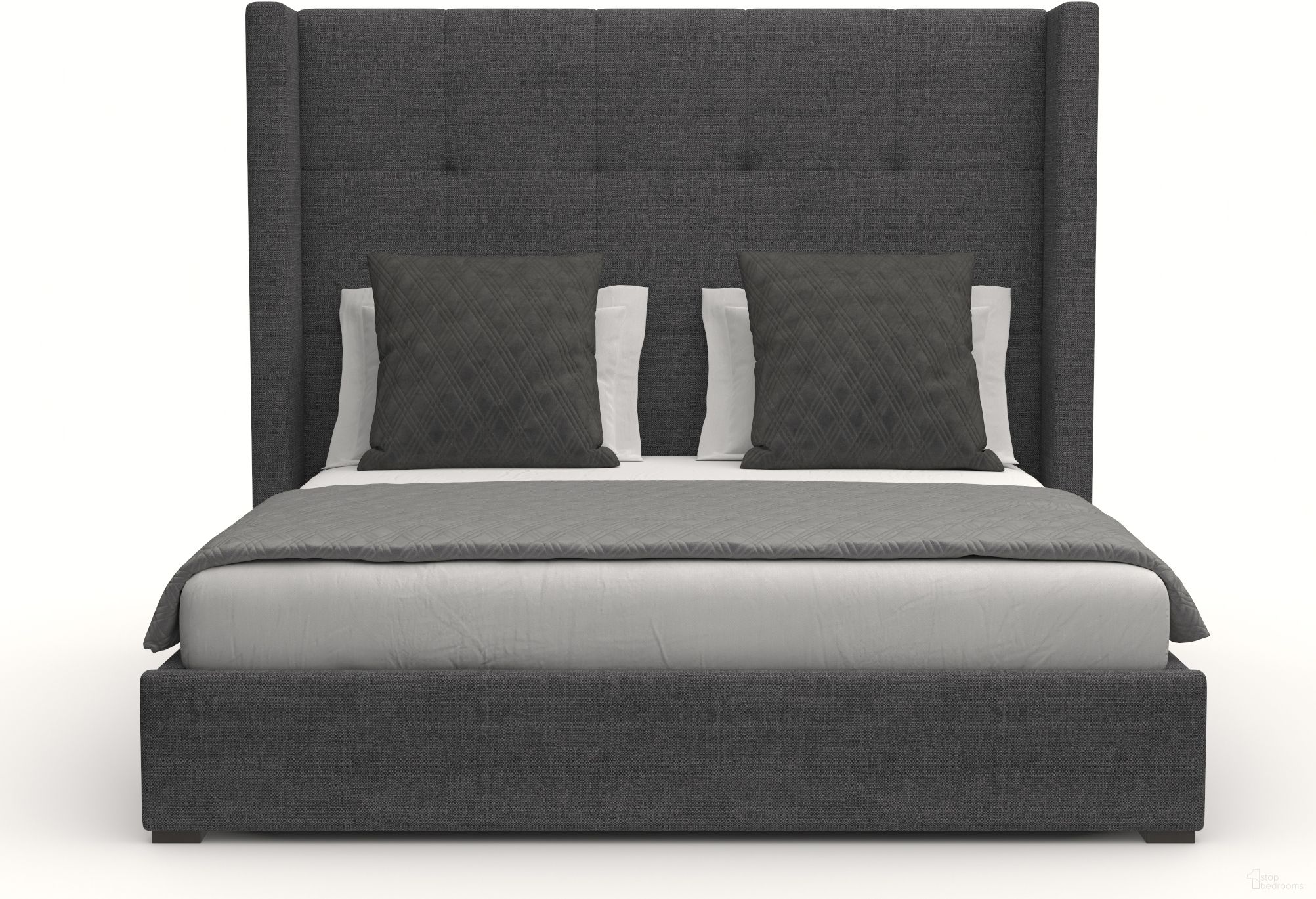 The appearance of Nativa Interiors Aylet Button Tufted Upholstered Medium 67 Inch King Charcoal Bed designed by Nativa Interiors in the modern / contemporary interior design. This charcoal piece of furniture was selected by 1StopBedrooms from Aylet Collection to add a touch of cosiness and style into your home. Sku: BED-AYLET-BTN-MID-KN-PF-CHARCOAL. Bed Type: Panel Bed. Bed Size: King. Material: Plywood.