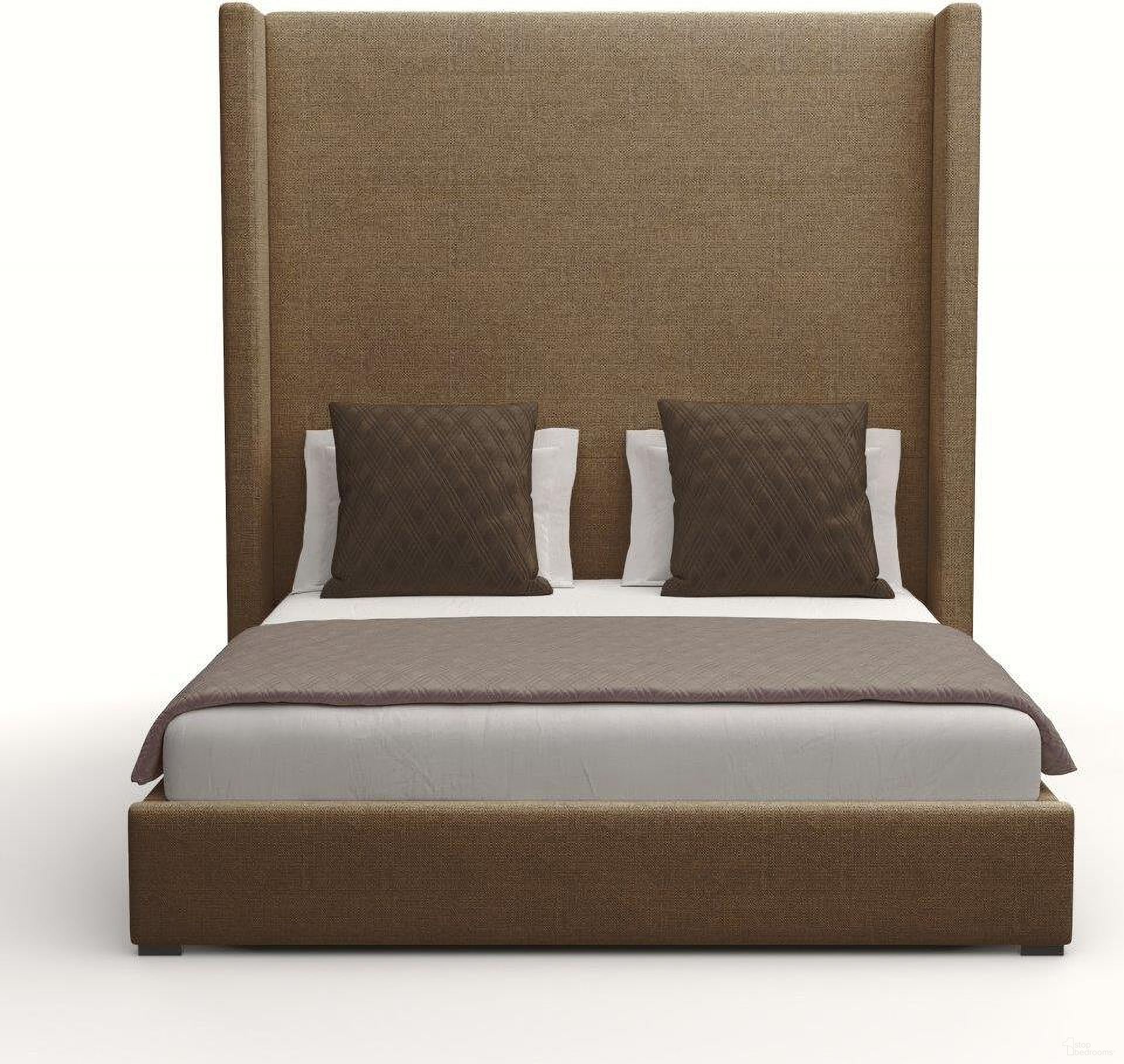 The appearance of Nativa Interiors Aylet Plain Upholstered High 87 Inch King Brown Bed designed by Nativa Interiors in the modern / contemporary interior design. This brown piece of furniture was selected by 1StopBedrooms from Aylet Collection to add a touch of cosiness and style into your home. Sku: BED-AYLET-PL-HI-KN-PF-BROWN. Bed Type: Panel Bed. Material: Wood. Bed Size: King.