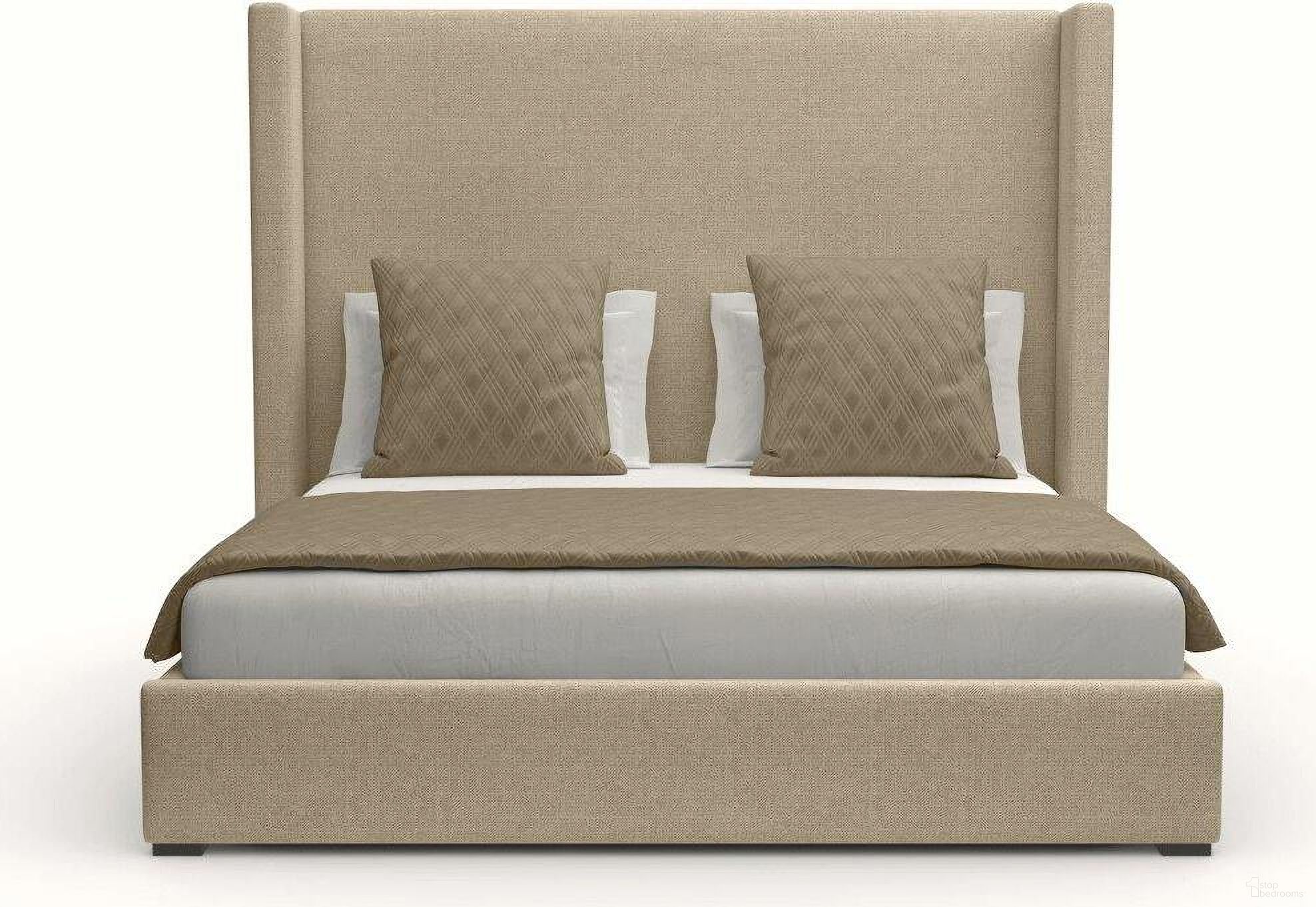 Nativa Interiors Aylet Plain Upholstered Medium 67 Inch California King Flax Bed