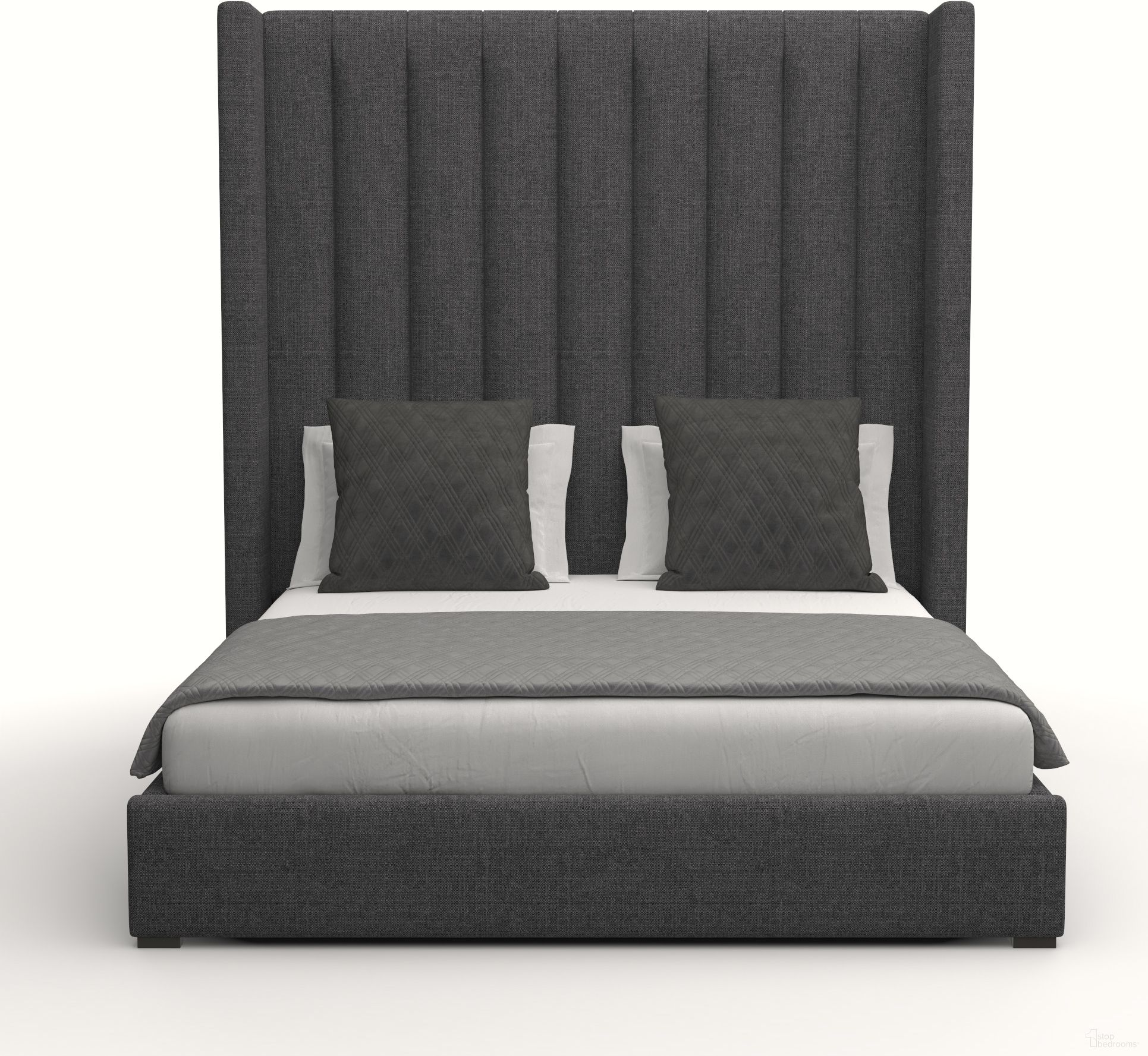 The appearance of Nativa Interiors Aylet Vertical Channel Tufted Upholstered High 87 Inch King Charcoal Bed designed by Nativa Interiors in the modern / contemporary interior design. This charcoal piece of furniture was selected by 1StopBedrooms from Aylet Collection to add a touch of cosiness and style into your home. Sku: BED-AYLET-VC-HI-KN-PF-CHARCOAL. Bed Type: Panel Bed. Bed Size: King. Material: Plywood.