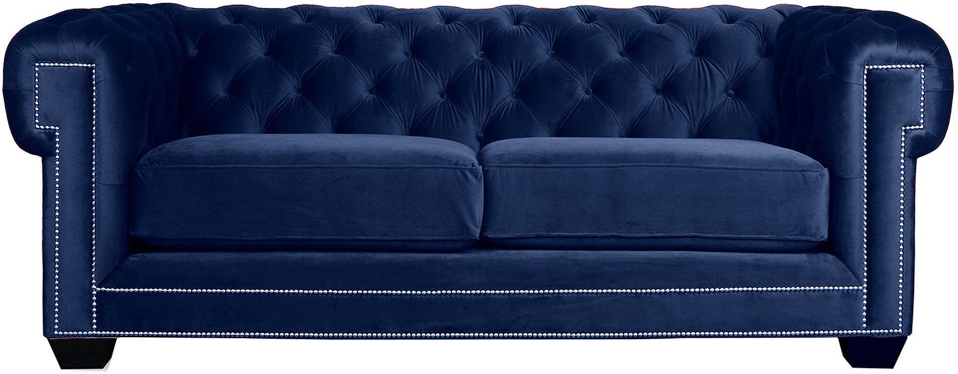 Nativa Interiors Cornell Chesterfield Tufted 72 Inch Sofa In Blue