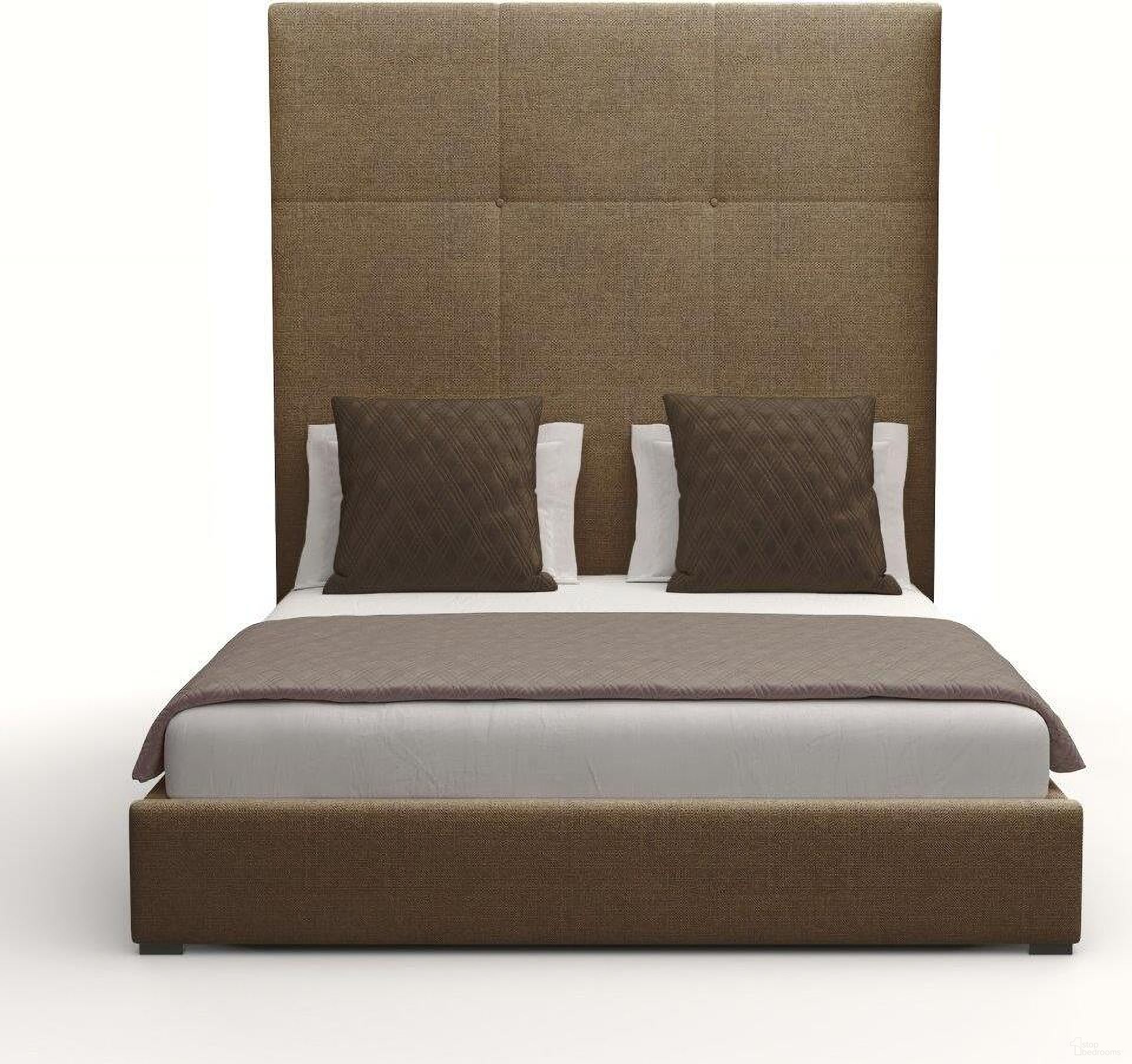 The appearance of Nativa Interiors Moyra Simple Tufted Upholstered High 87 Inch King Brown Bed designed by Nativa Interiors in the modern / contemporary interior design. This brown piece of furniture was selected by 1StopBedrooms from Moyra Collection to add a touch of cosiness and style into your home. Sku: BED-MOYRA-ST-HI-KN-PF-BROWN. Bed Type: Panel Bed. Material: Wood. Bed Size: King.