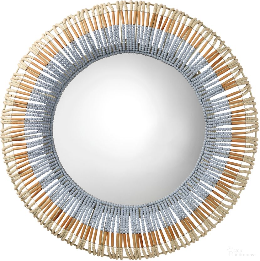 The appearance of Native Beaded Round Mirror In Natural designed by Jamie Young Company in the coastal interior design. This natural piece of furniture  was selected by 1StopBedrooms from Native Collection to add a touch of cosiness and style into your home. Sku: 6NATI-MIBG. Material: Wood.
