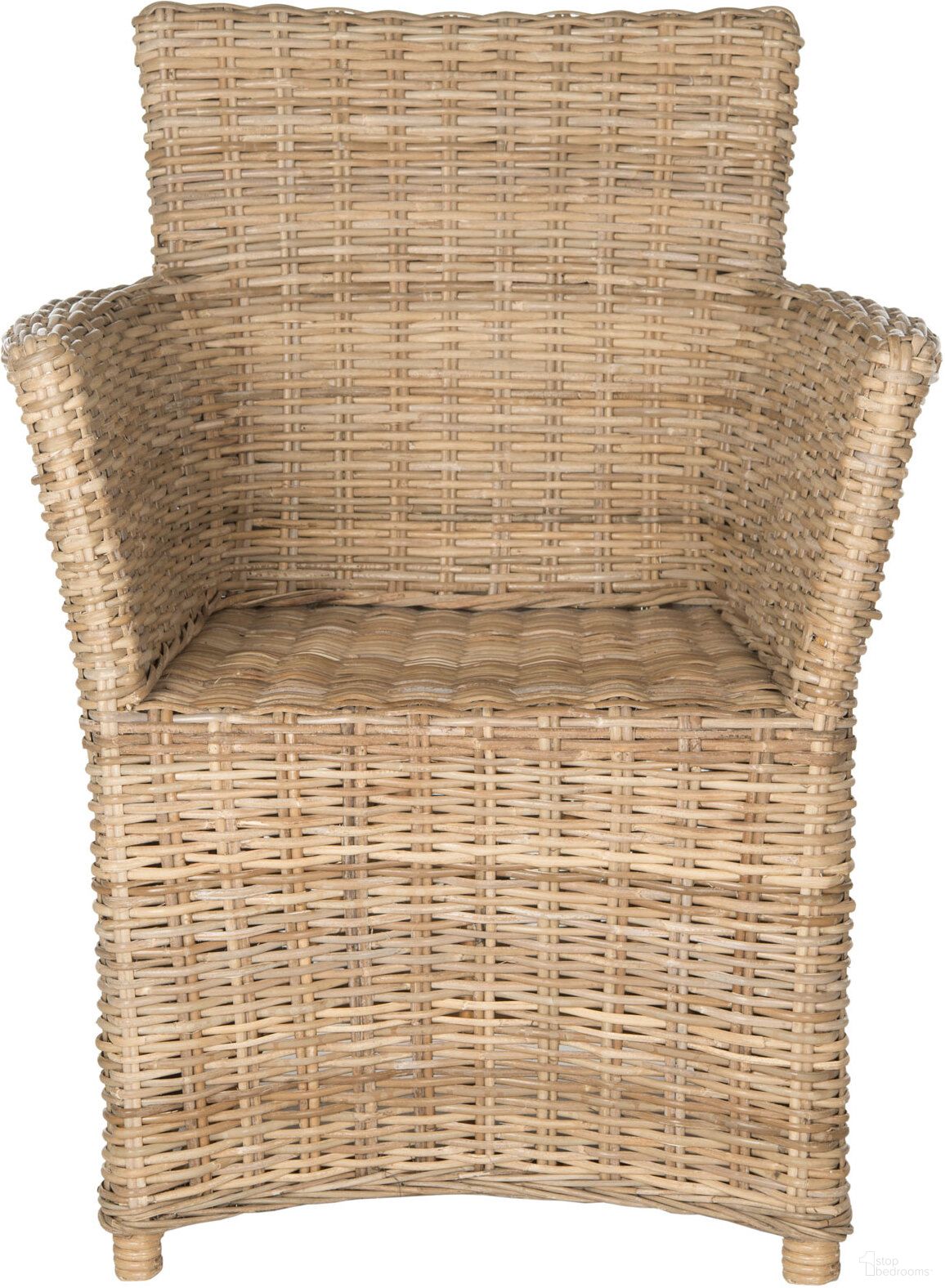 The appearance of Natuna Natural Rattan Arm Chair designed by Safavieh in the transitional interior design. This natural piece of furniture was selected by 1StopBedrooms from Safavieh FOX Collection to add a touch of cosiness and style into your home. Sku: FOX1605A. Material: Rattan.