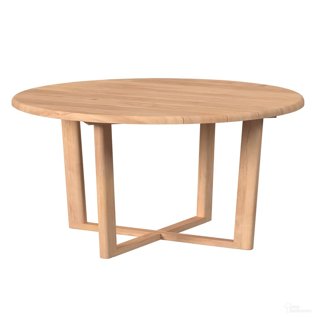 The appearance of Natural Teak 56" Round Dining Table in Light Wood designed by Sunset West in the transitional interior design. This light wood piece of furniture was selected by 1StopBedrooms from Natural Teak Collection to add a touch of cosiness and style into your home. Sku: SW5706-RDT56. Material: Teak.