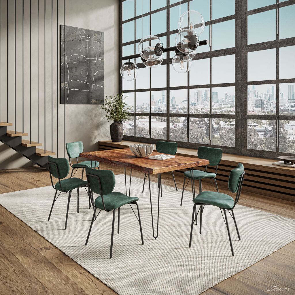 The appearance of Nature'S Edge 60 Inch 7 Piece Modern Dining Set In Chestnut and Jade designed by Jofran in the modern / contemporary interior design. This chestnut/jade piece of furniture was selected by 1StopBedrooms from Nature'S Edge Collection to add a touch of cosiness and style into your home. Sku: 1781-60;2271-OWENCHJD;2271-OWENCHJD;2271-OWENCHJD. Material: Acacia.